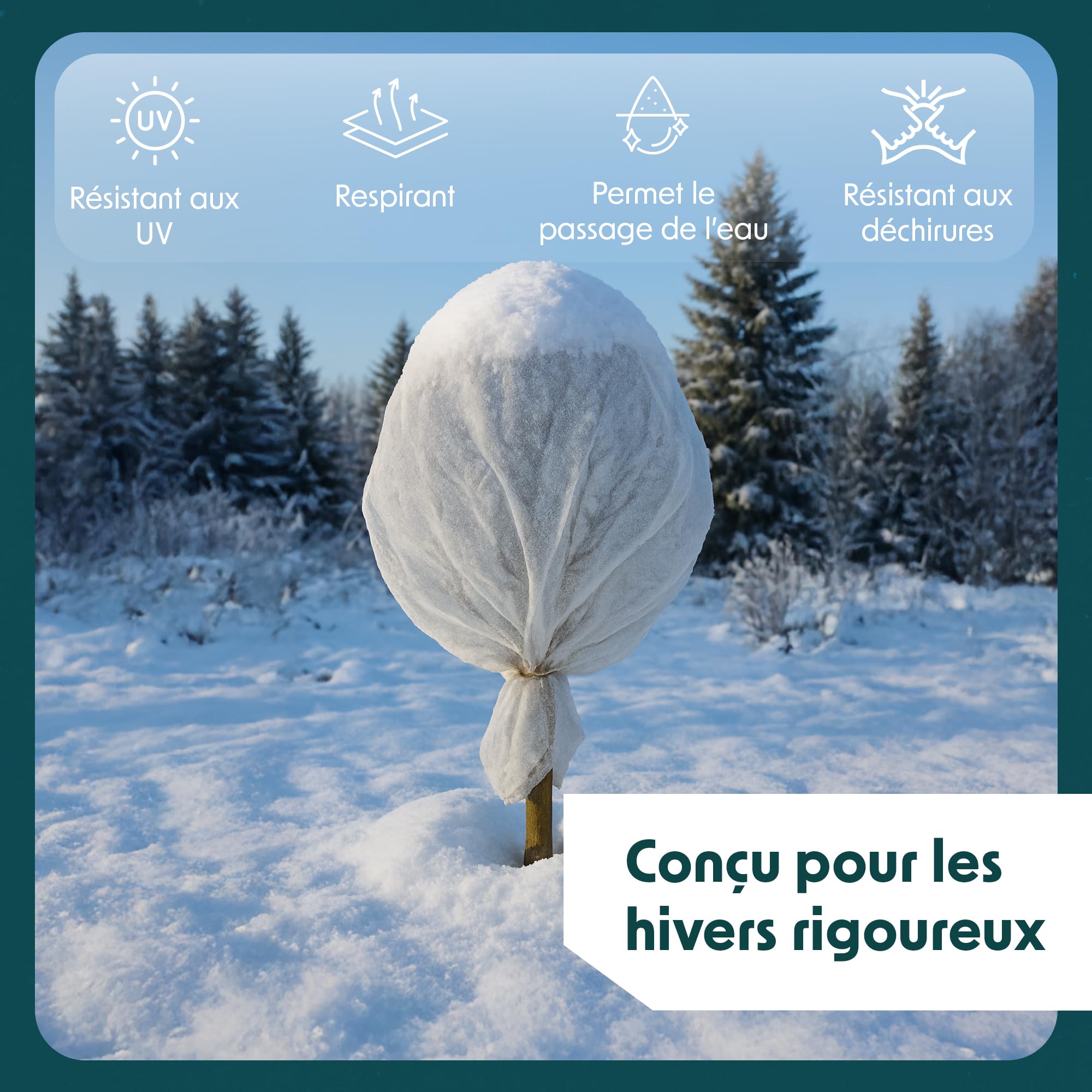 GARDENIX Toison Non-tissée d'hiver Protection Plantes 17 g/m² 3,2 x 10 m