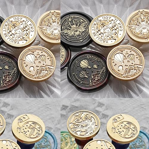 Miniatura 3 de Sello de cera de flores, 2 piezas de sello de cera de jacinto, cabeza de sellado botánico, sin mango, gran herramienta de cera de sellado para