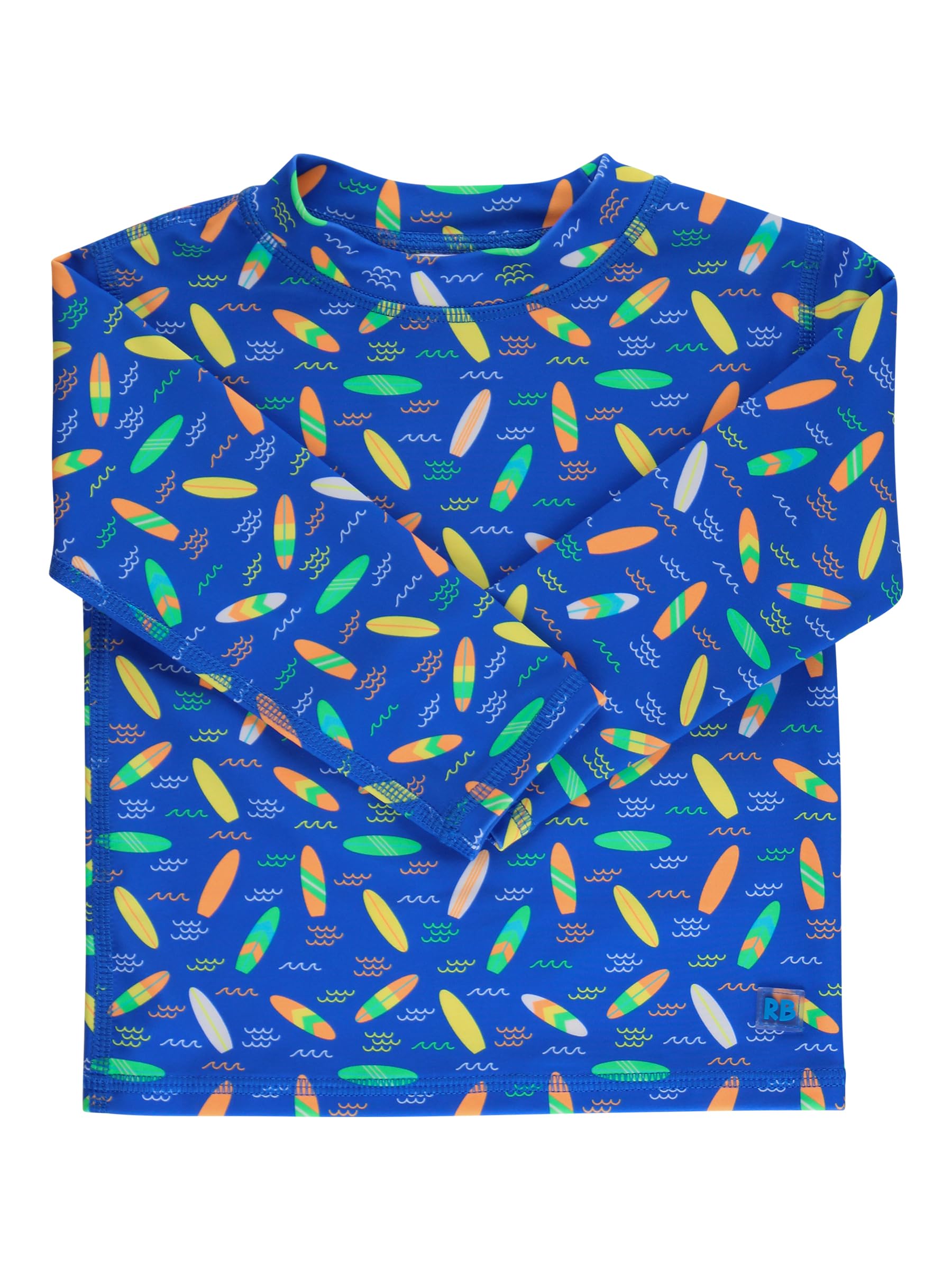 RUGGEDBUTTS Boys Rash Guard Top - Long Sleeve Swim Shirt UPF 50+