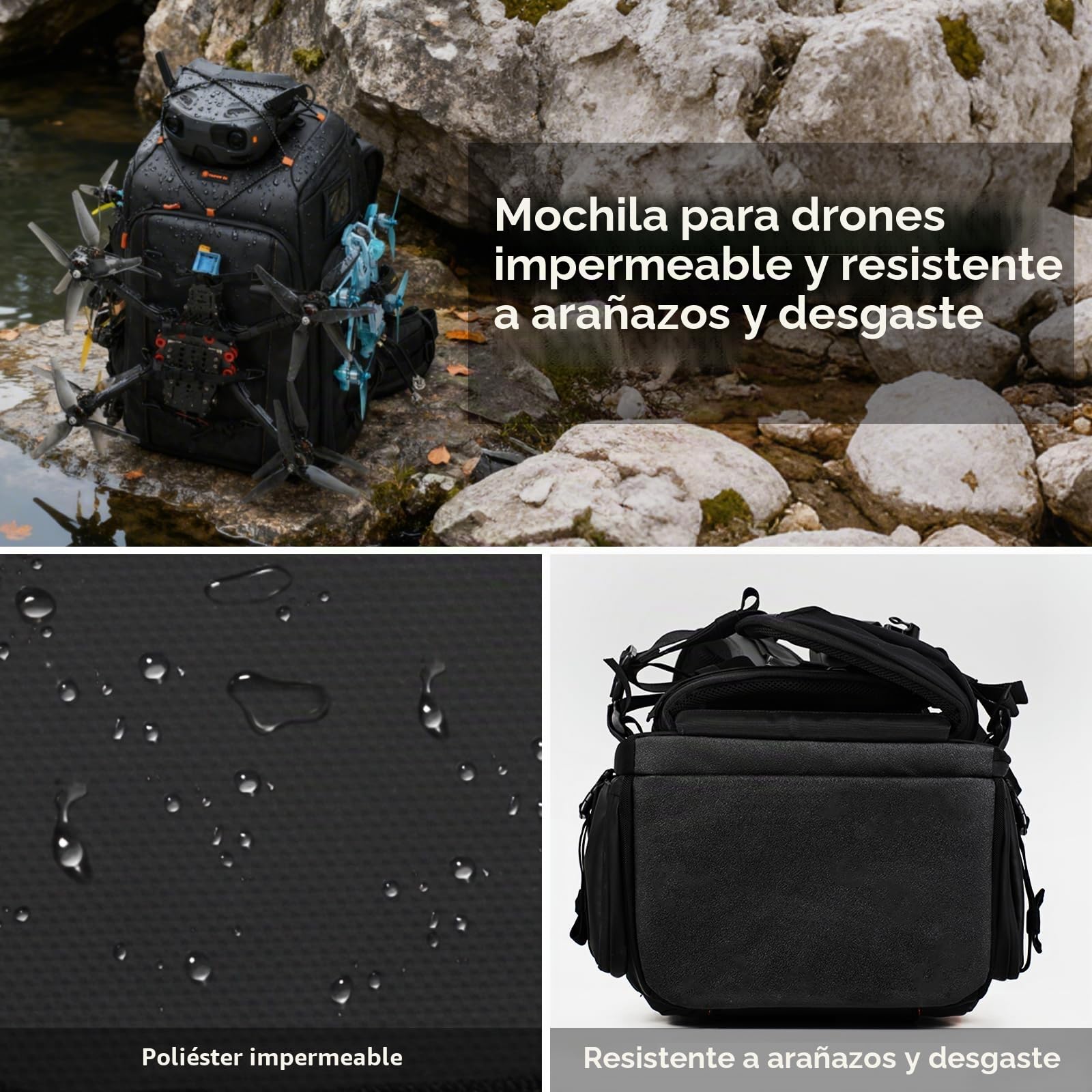 TARION Flightpro FPV Drone Mochila: Profesional Impermeable Mochila para FPV Racing Quadcopter FPV Gafas DJI Control remoto Accesorios