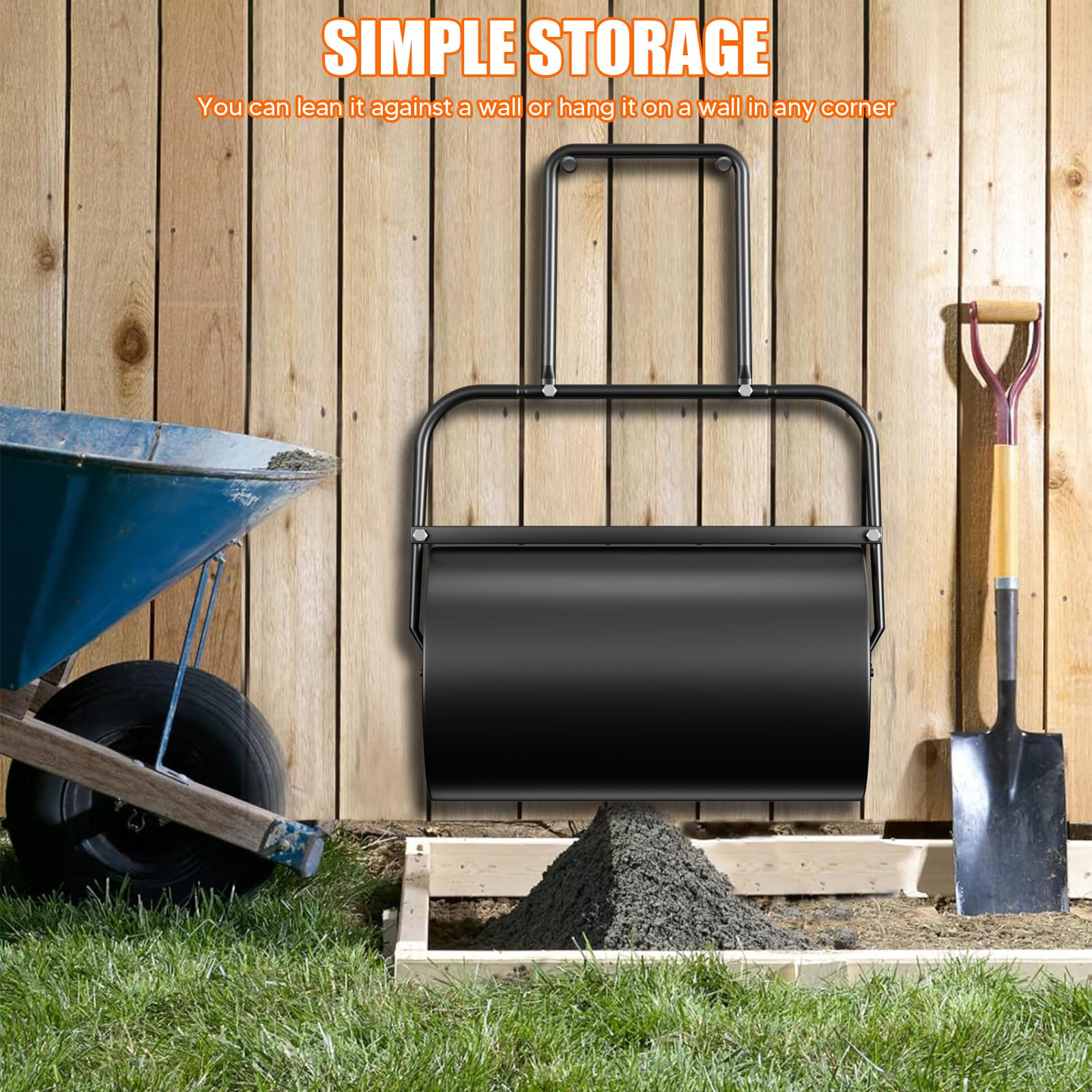 VELPAX Rullo Giardino 40 Litri 50 CM Lamiera D'acciaio