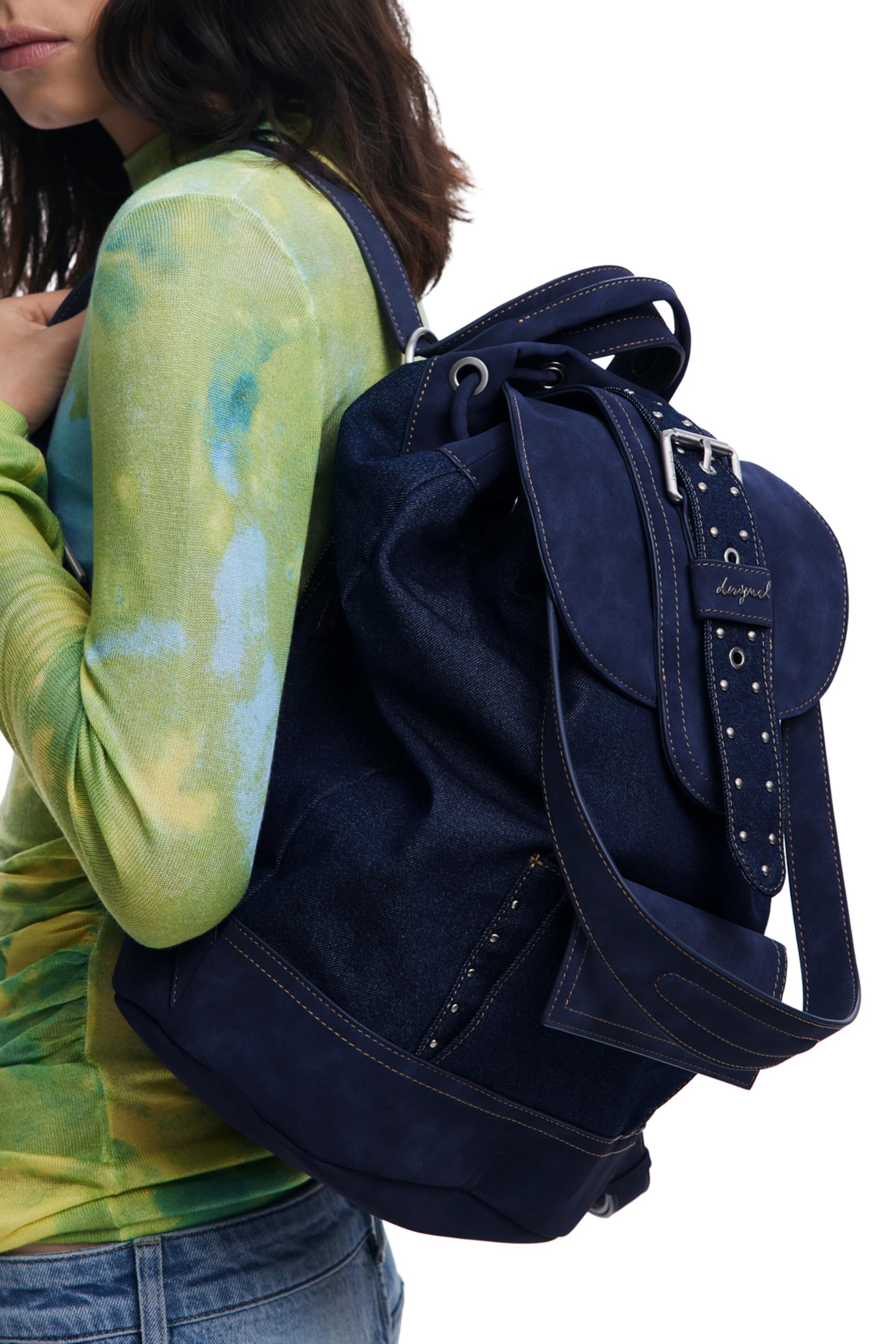 Desigual Plecak rekreacyjny Krapina Bindella Backpack Denim Dark Blue ciemnoniebieski
