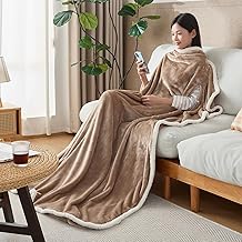 Blanket, 6-Way Throw, Can Be Used As A Cushion, Fluffy, Fluffy, Protects Against The Cold, Warm, Soft Material, Suitable For Home, Office, Or Car, Large, 55.1 x 74.8 inches (140 x 190 cm), Mocha