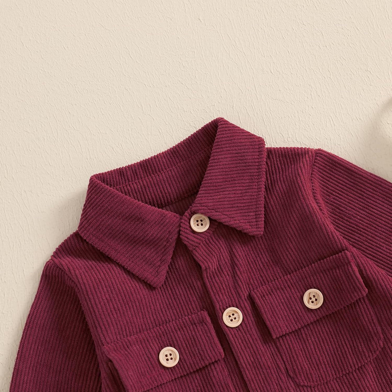 Karuedoo Newborn Baby Boy Girl Clothes Corduroy Long Sleeve Button Up Romper Jumpsuit Collared Bodysuit Fall Winter Outfit - Image 4