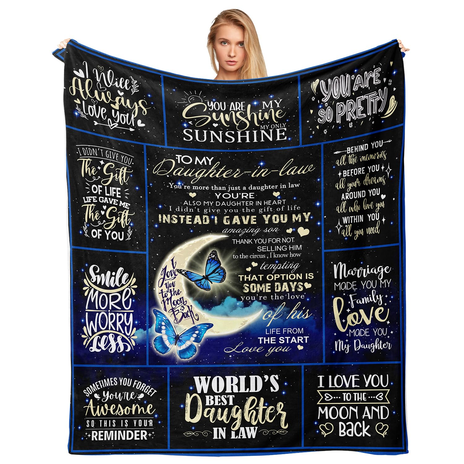 Akoigun Daughter-in-Law Gifts from Mother-in-Law, Gift for Daughter-in-Law, Daughter-in-Law Blankets from Mother-in-Law, Daughter-in-Law Gifts Blanket 60"X50", Daughter-in-Law Birthday Gifts