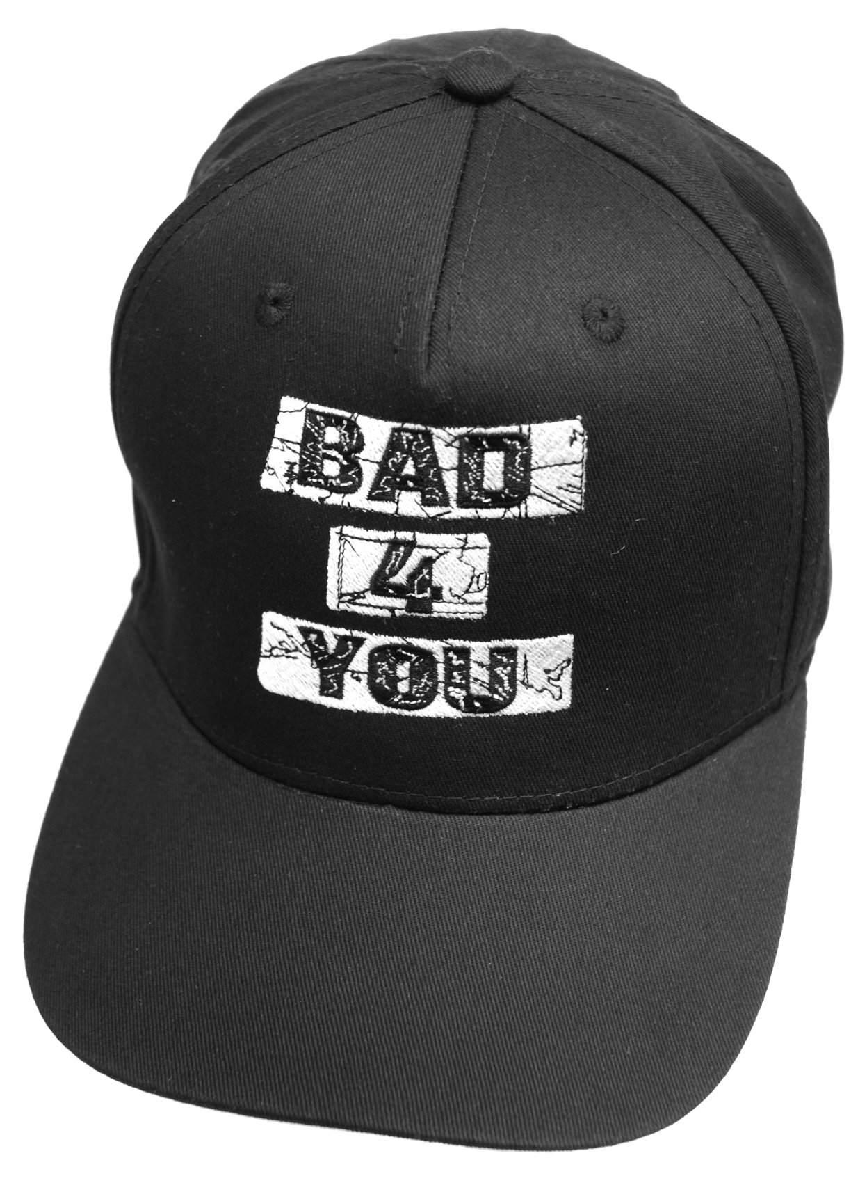 Darkside Clothing Men's Black Bad 4 You Embroidered Slogan Snapback Baseball Cap