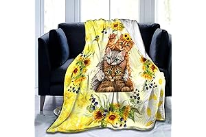 Cozy Cat Pattern Fleece Blanket - 50"x40" of Cuddly Warmth
