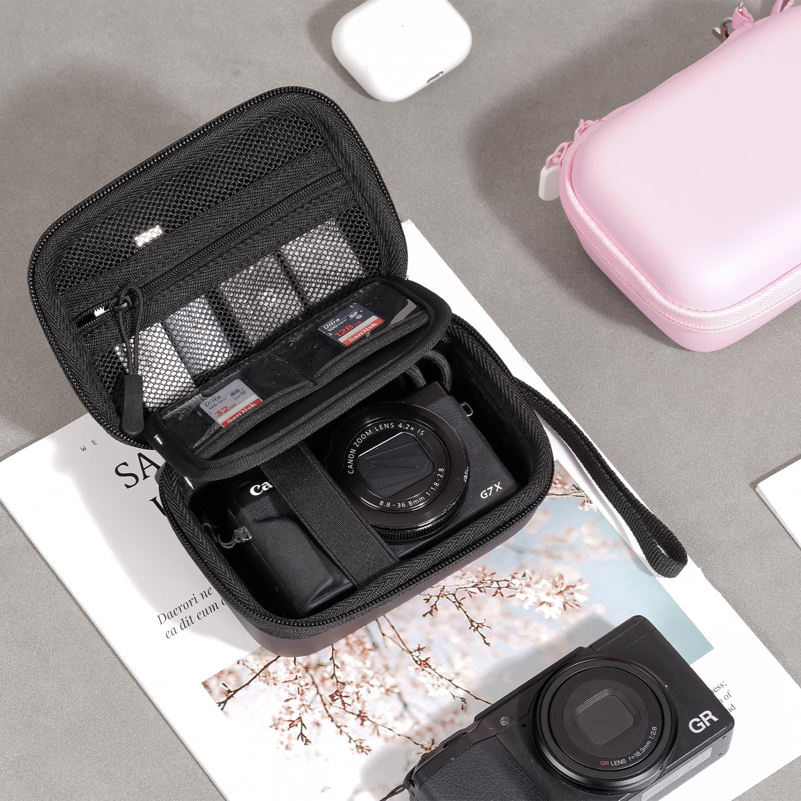 ProCase Étui pour Appareil Photo Canon G7X Mark III/II, SX740 HS, Sony ZV‑1F, Ricoh GR III, Lumix TZ99, Kodak WPZ2, Sacoche de Transport pour Caméra Numérique -Noir