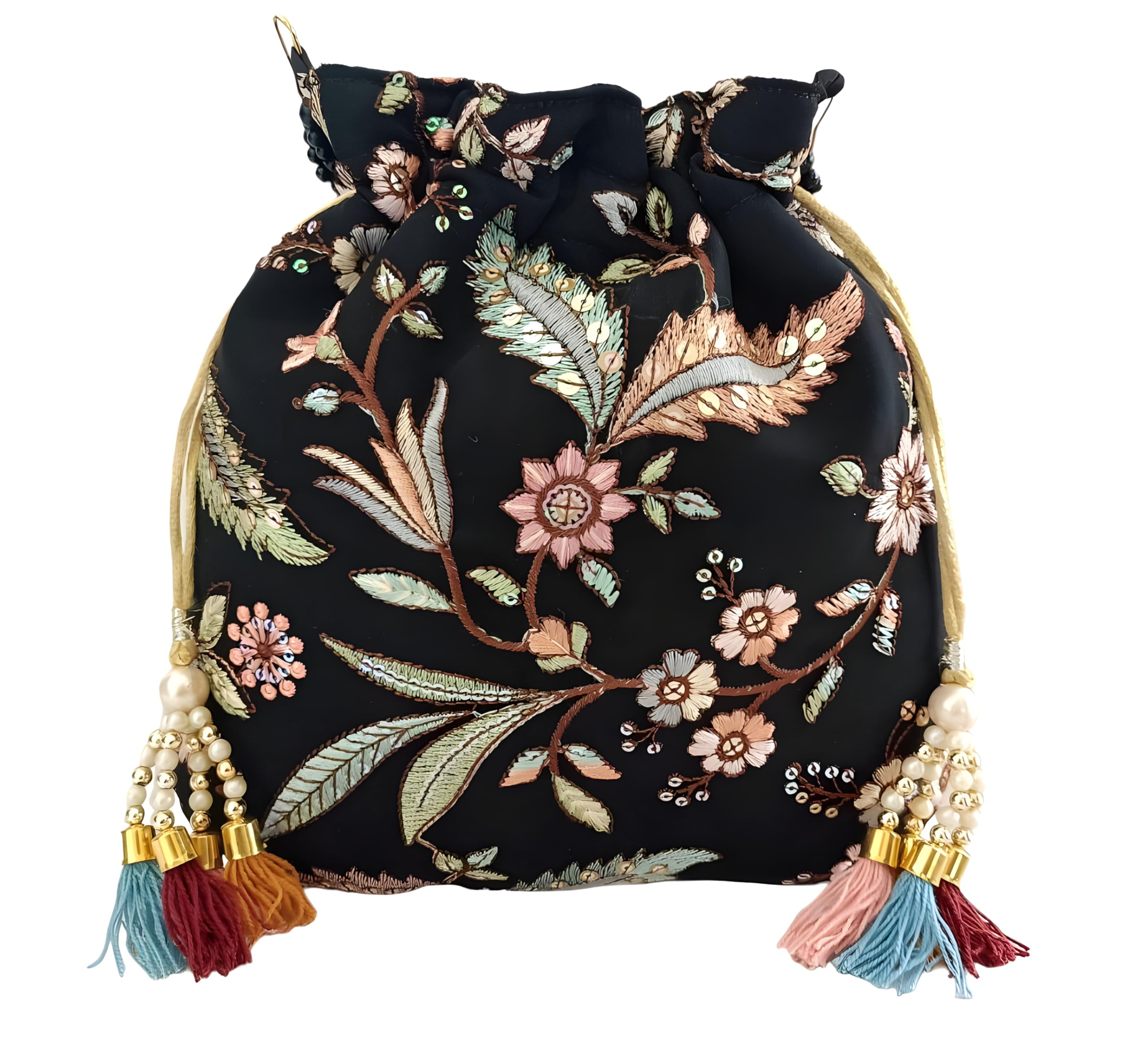 DUCHESS Womens Designer Black Potli Bag (B0CYX877CS) Amazon Price History, Amazon Price Tracker
