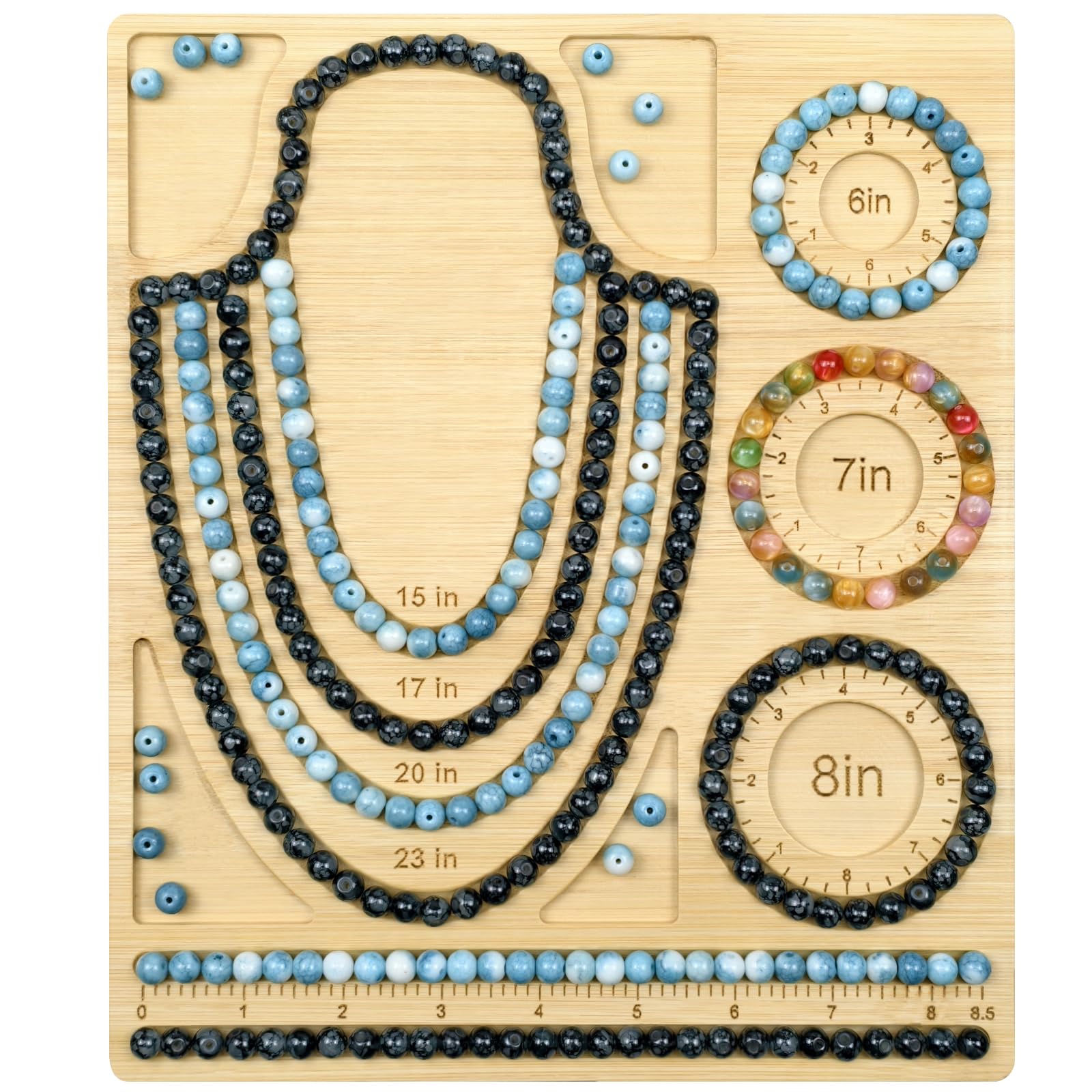 Photo 1 of [DAMAGED] Petoysoso Bead Boards for Jewelry Making, Bamboo Beading Tray Design Mat for Necklace & Bracelet,Jewelry Making Supplies,Beading Supplies