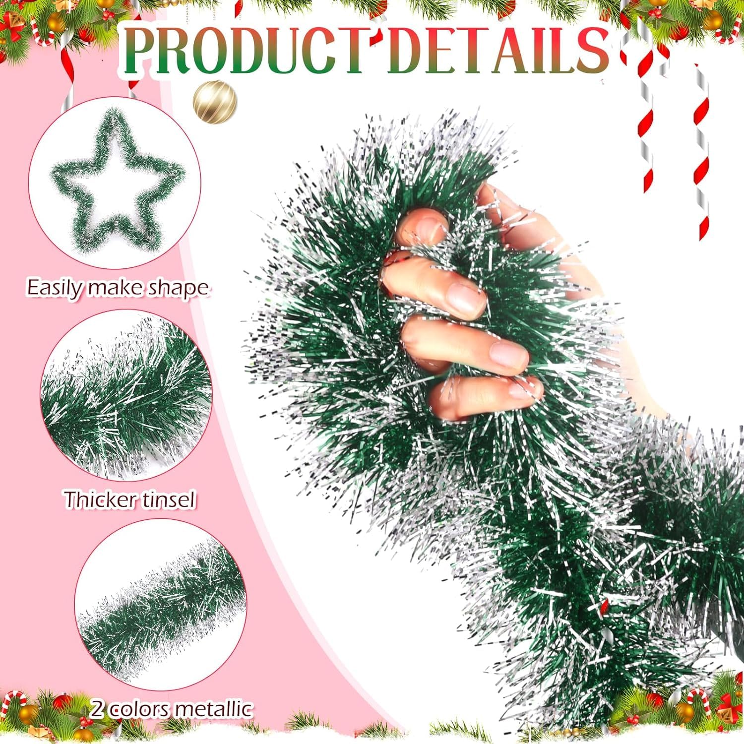 Kerstslinger Glendon groen LED | tuin & dier