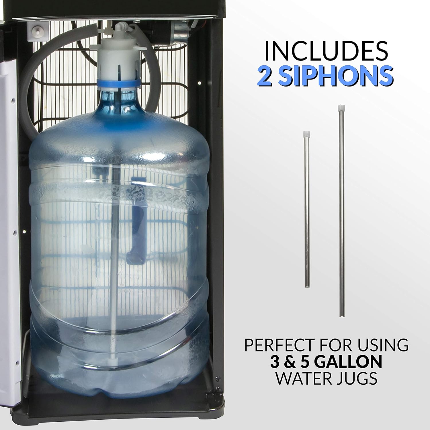 Igloo IWCBL353CRHBKS Stainless Steel Hot, Cold & Room Water Cooler Dispenser, Holds 3 & 5 Gallon Bottles, 3 Temperature Spouts, No Lift Bottom Loading, Child Safety Lock, Black/Stainless : Home & Kitchen
