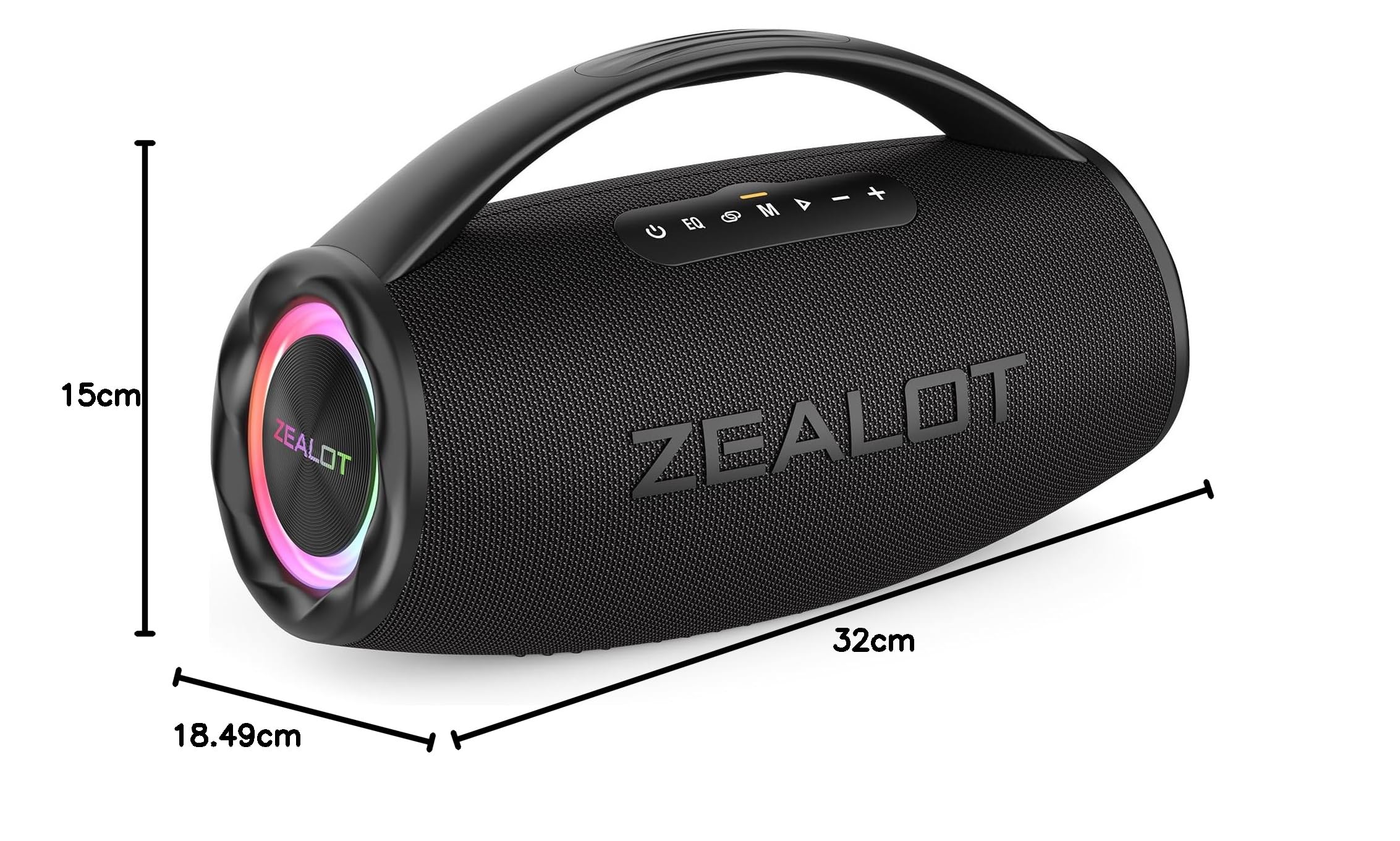 Zealot Altoparlante Bluetooth da 80 W potente con suono eccellente, doppio accoppiamento, 40 ore di riproduzione, power bank da 16000 mAh, altoparlante impermeabile per campeggio, spiaggia e feste