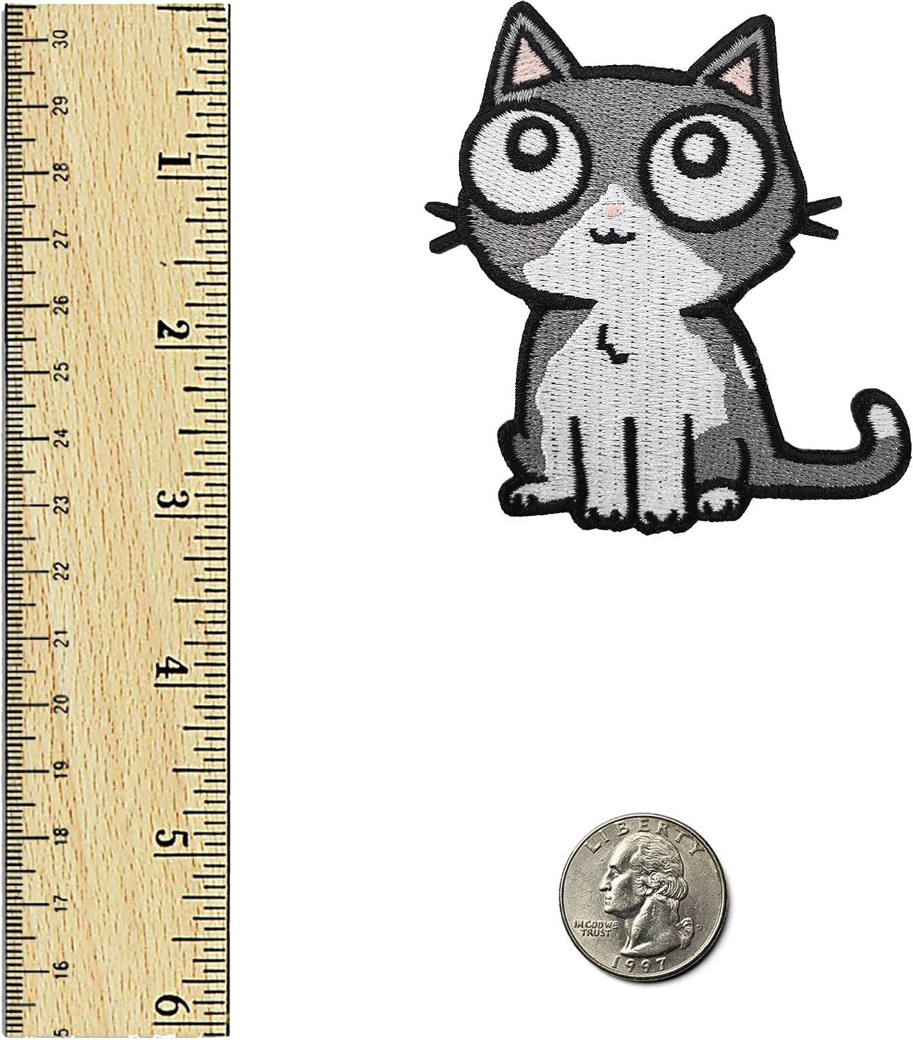 Kolorspun Gray Cat Patch - Hook and Loop Tactical Morale Patch image 3