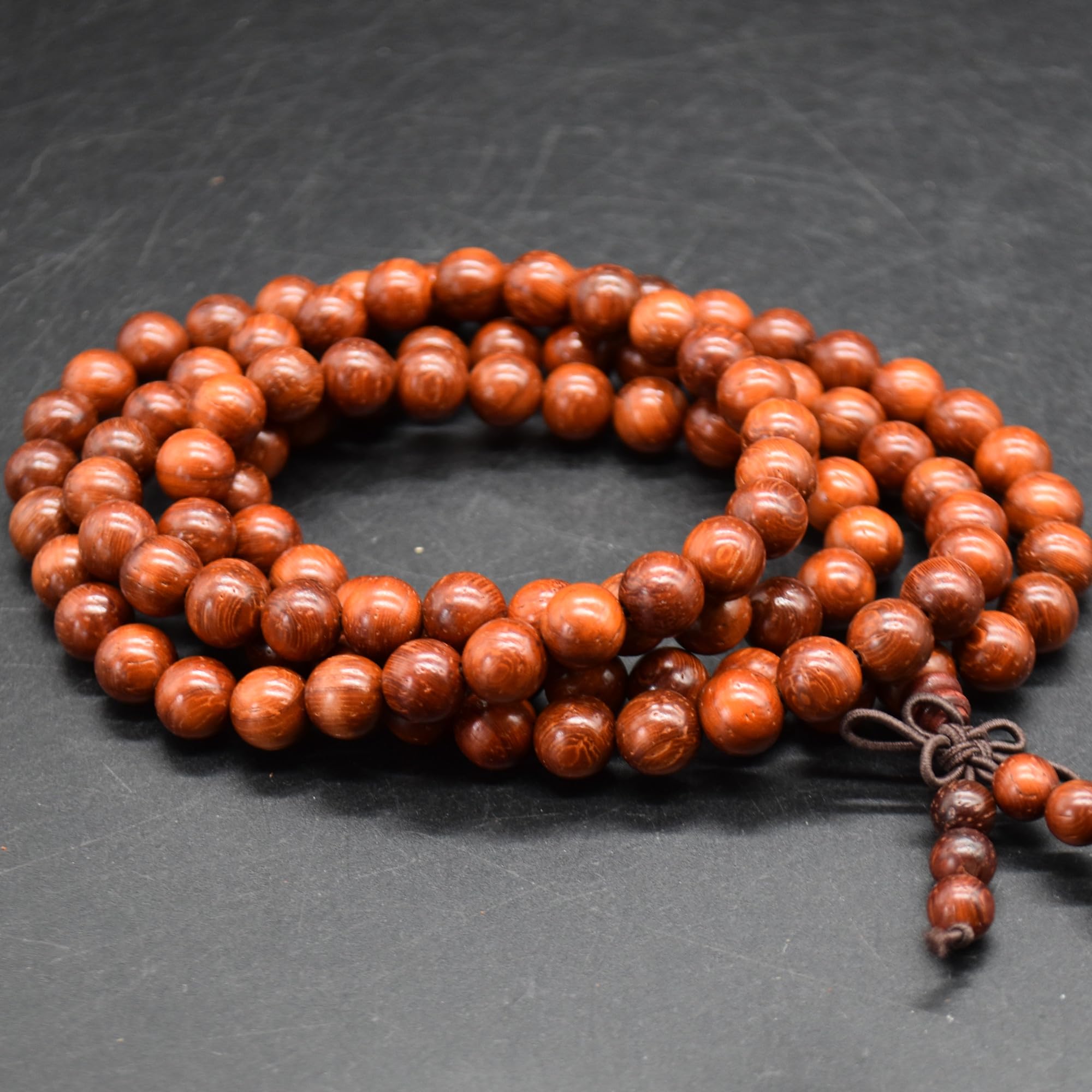 Natural Red Willow Rosewood Round Wood Beads - 108 Beads - Mala Prayer Beads - 8mm
