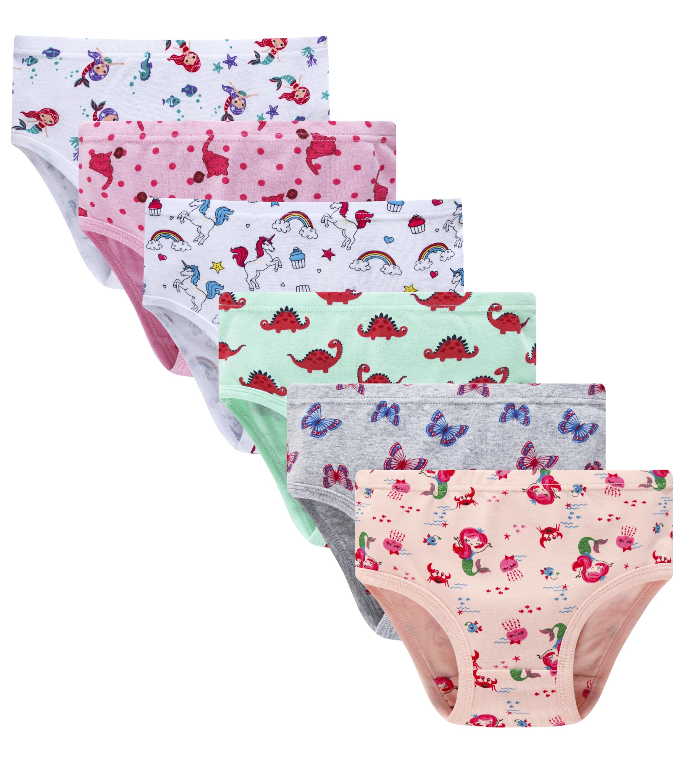 Cadidi Dinos Baby Soft Cotton Underwear Little Girls'Briefs Toddler Undies