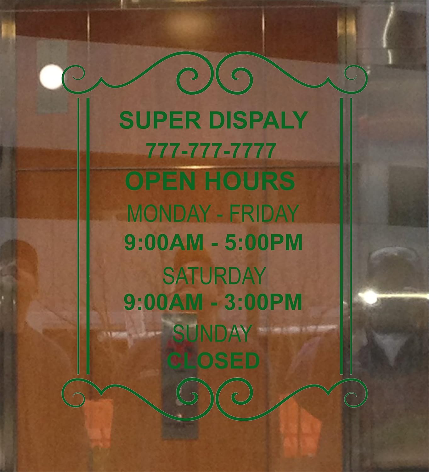 Custom Store Business Office Hours Vinyl Window Glass Door Decal Sticker Sign 12"(W) x14(H)