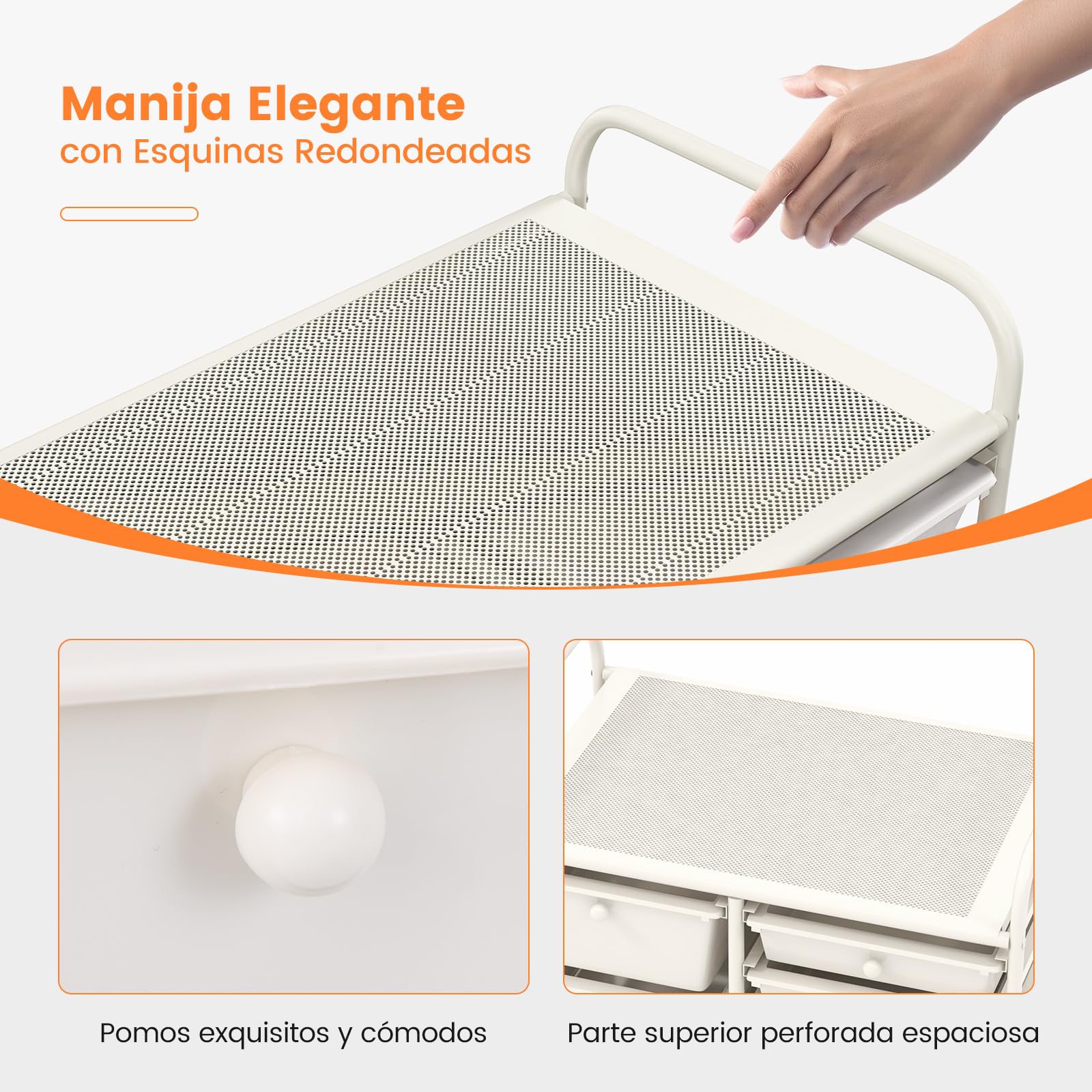 COSTWAY Carrito Auxiliar con Ruedas, Carro Almacenaje con 15 Cajones Apilables, Carrito Organizador con Ruedas Bloqueables de Metal para Cocina Oficina, Baño, 37x63x87cm (Blanco)