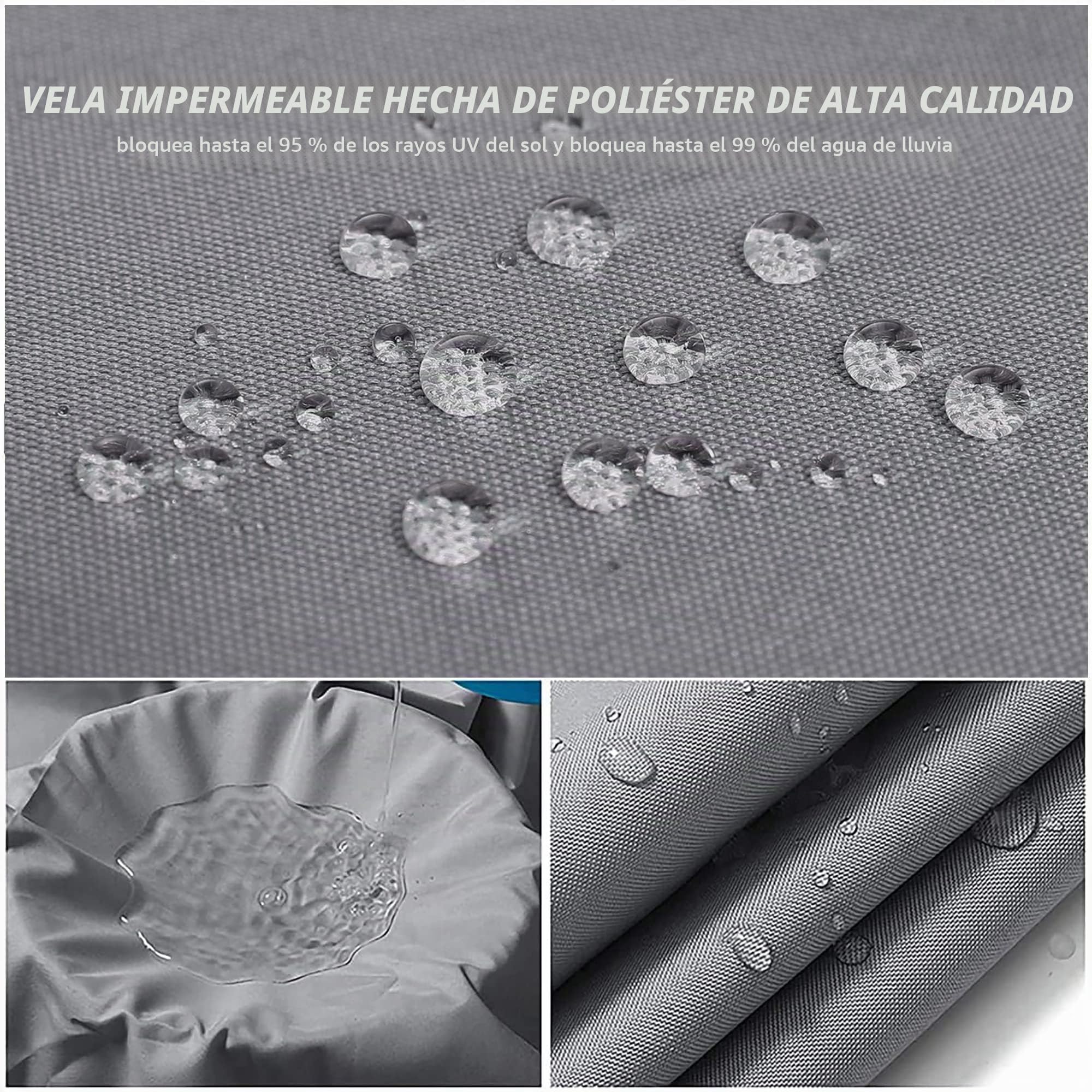 IOAOI Toldo Vela de Sombra Triangular 3x4x5 m Impermeables, Resistente HDPE, Protección UV 98% Toldo Exterior Terraza para Patio, Exteriores, Jardín - Gris