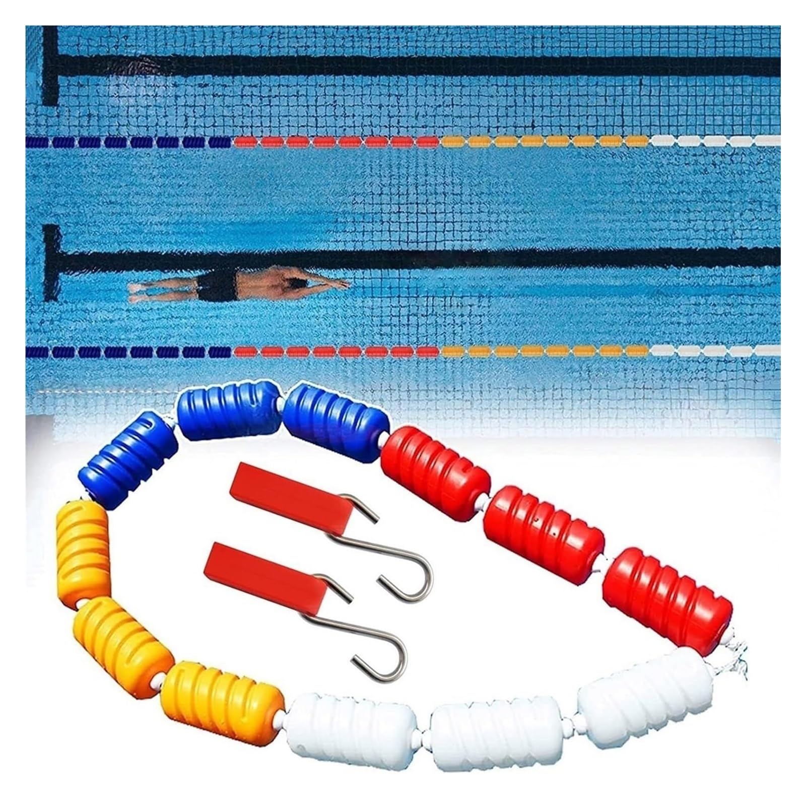 Corda di Sicurezza per Piscina, Corda di separazione di Sicurezza per Piscina Corda di Sicurezza per Piscina Altamente Resistente all'Usura Facile identificazione Equi