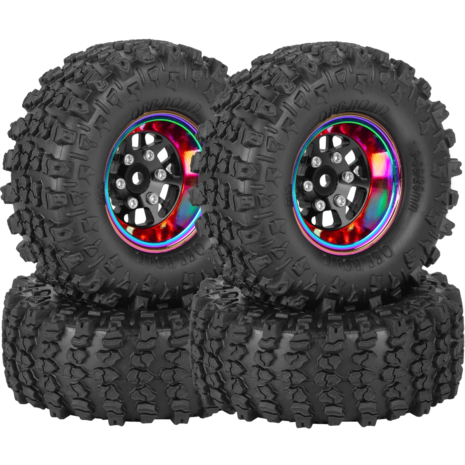 Amazon.co.jp: RCarmubWow RC 1.3インチ ビードロックホイールとタイヤ