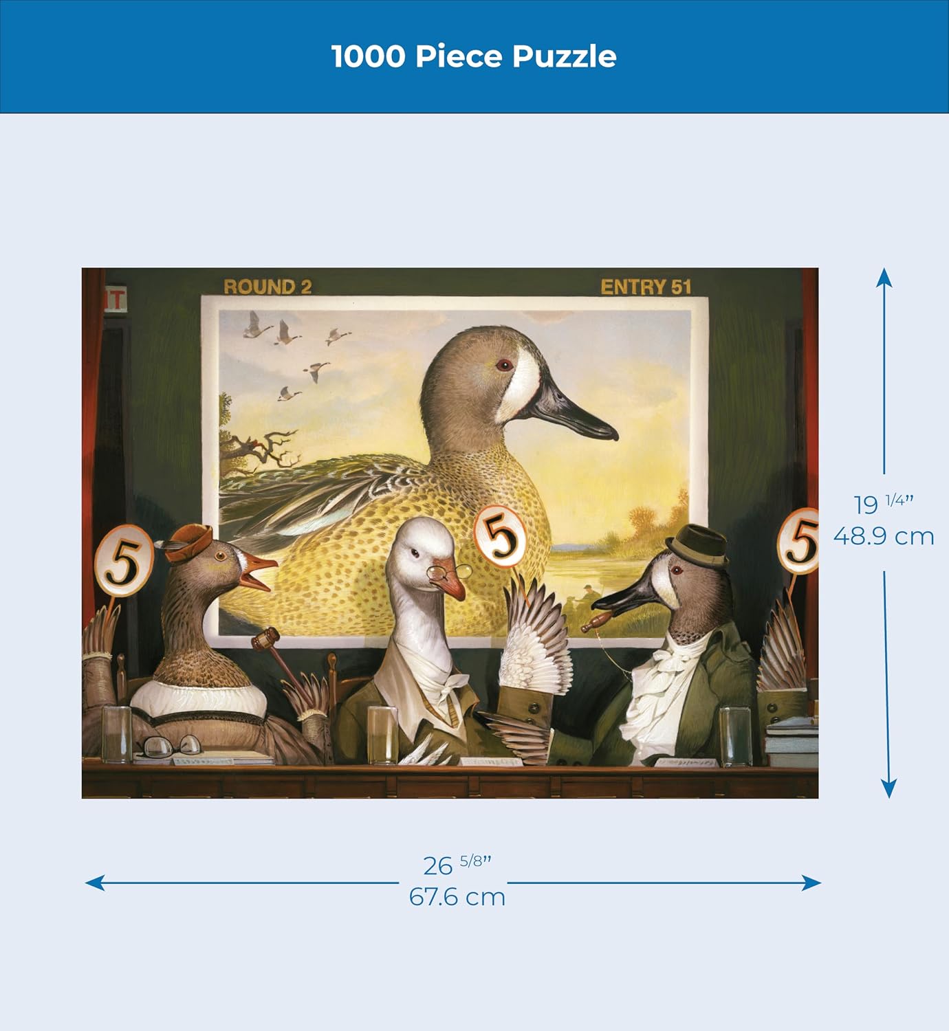 New York Puzzle Company - Bill Mayer Duck Judges - 1000 Piece Jigsaw Puzzle for Family Game Nights