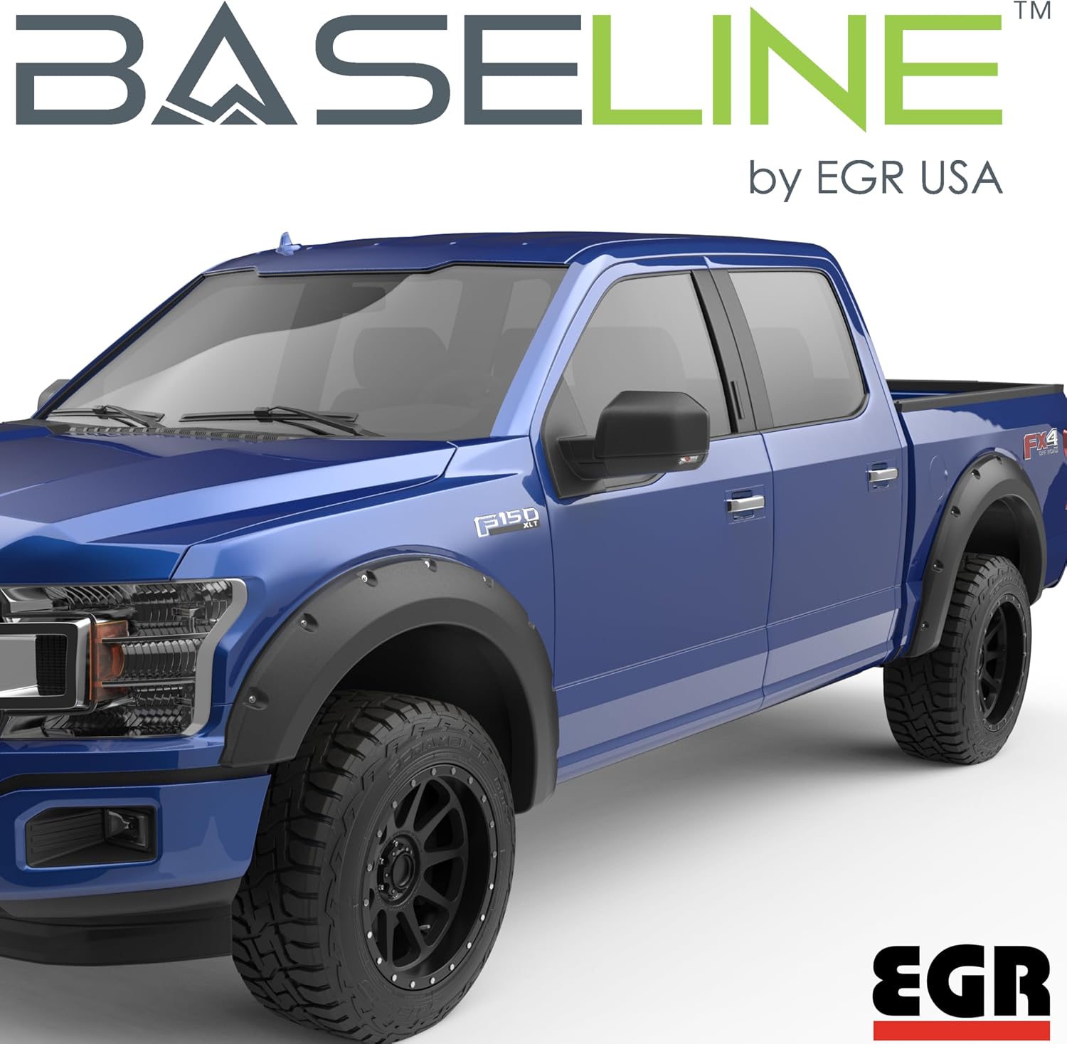EGR BLF1012 Baseline Flarez Bolt-on Style Fender Flares, Textured Black Finish, Compatible with Select Ford F-150 Models