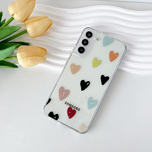 Miniatura 3 de ZTOFERA Compatible con Samsung Galaxy S22 Plus 5G, funda protectora transparente con bonito diseño de corazón en relieve para mujeres y niñas,