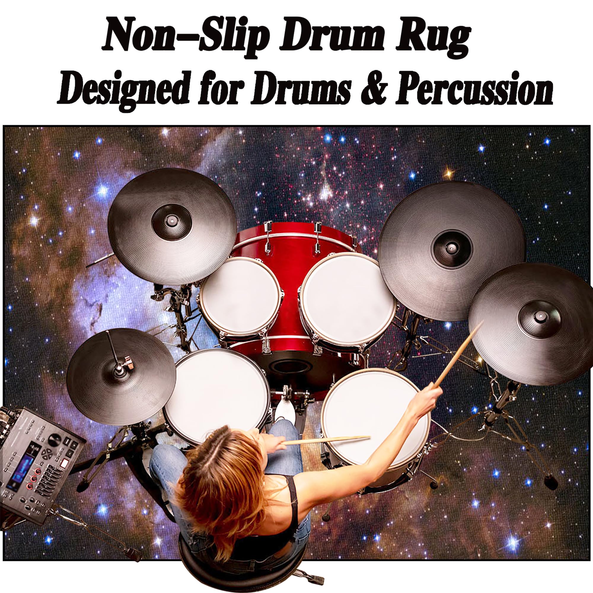 Dywan z baterią akustyczną, dźwiękoszczelny dywanik z baterią, elektroniczny dywanik do bębna basowego, antypoślizgowy do bębna basowego i innych elementów zestawu dywaników do dywanika 120 x 90 cm