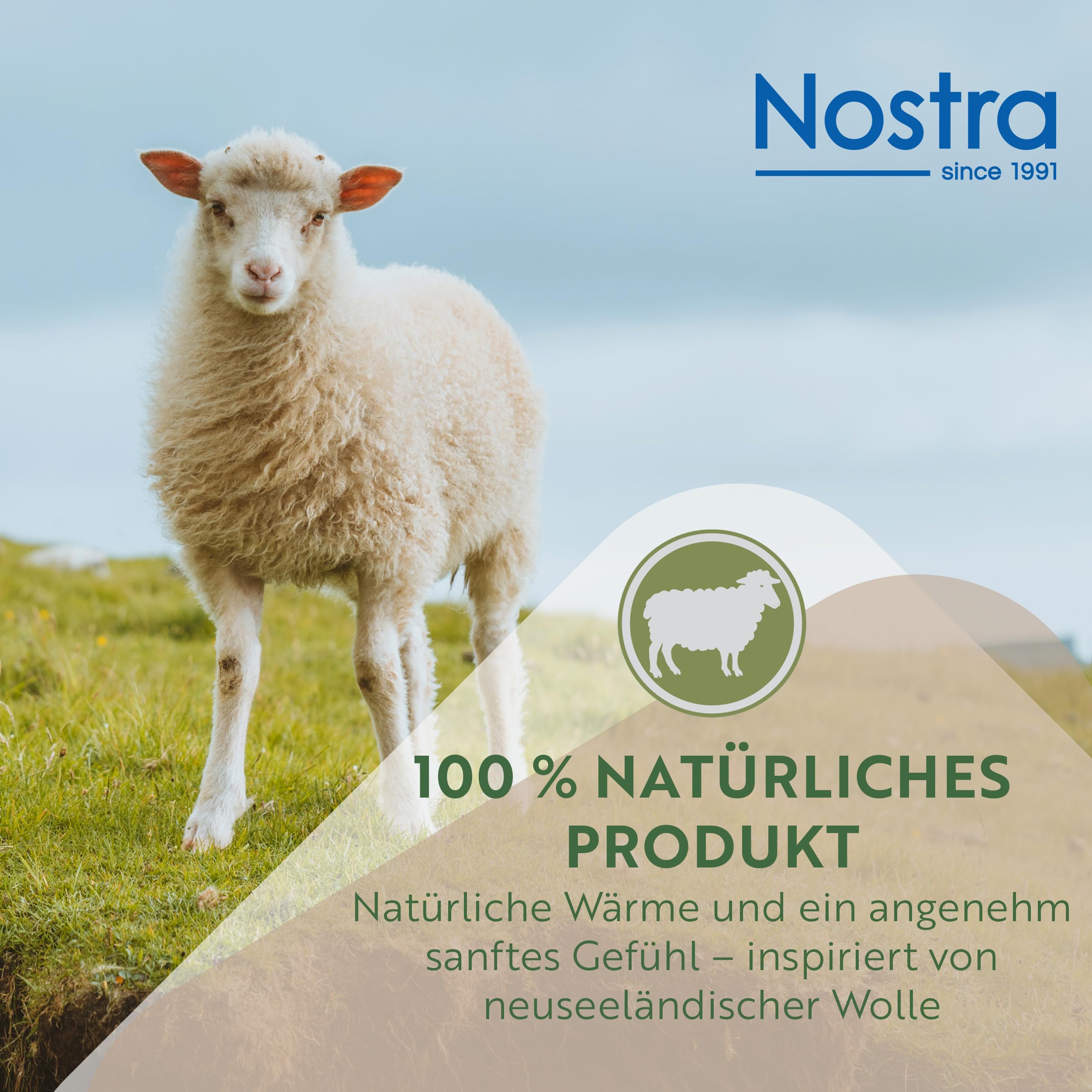 Nostra Zelandia 100% Reine Wolldecke – Warme, atmungsaktive und leichte Wolldecke für Sofa, Bett und Outdoor-Bereich, temperaturregulierender Komfort mit Fransen (Natürlich)