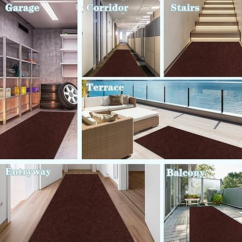Miniatura 7 de AYOHA - Alfombra de pasillo de 2 x 6 pies, alfombra utilitaria para entrada, pasillo, pasillo, balcón, garajes, alfombras de área con parte trasera
