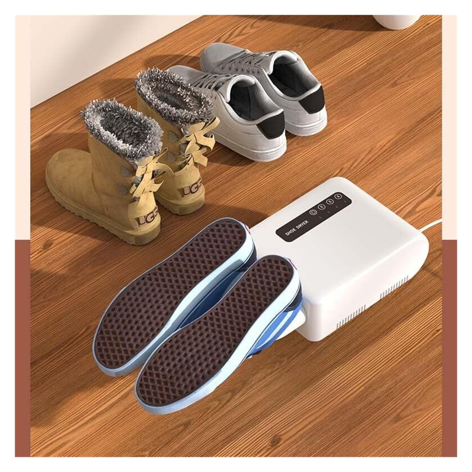 Schuhtrockner mit Timer, 360° Drehdüsen für Stiefel, Socken & Handschuhe, Wandmontierte Elektrische Trocknungsmaschine mit 3 Einstellbaren Timern für den Heimgebrauch