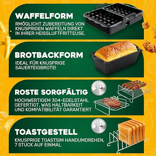 Hot Air Fryer Accessories for Philips Airfryer 4000 Series Stacked Dual Basket 10L, Airfryer Accessories for Philips NA460/NA462 10L, Silicone Mould Accessories, Casserole Dish Insert Instead of - 5