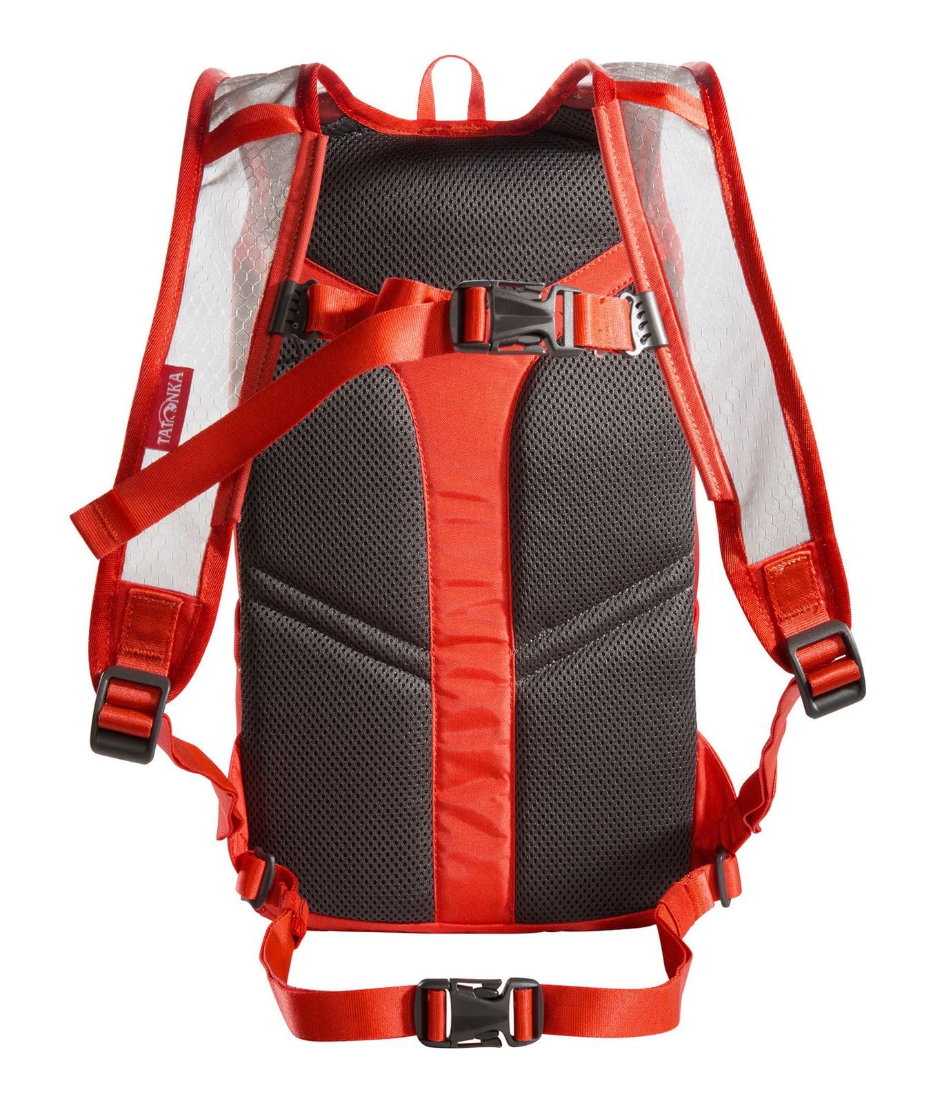 Tatonka Fahrradrucksack Baix 10L - Kleiner, leichter Outdoor-Rucksack mit Helmhalterung und 10 Liter Volumen - Herren und Damen (red orange)