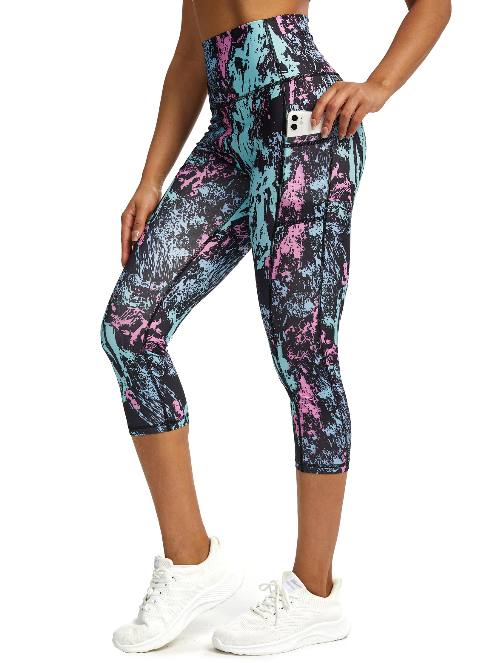 Capri Pants for Women Leggings for Women Tummy Control Yoga Pants with Pockets Running Fitness Gym Tights