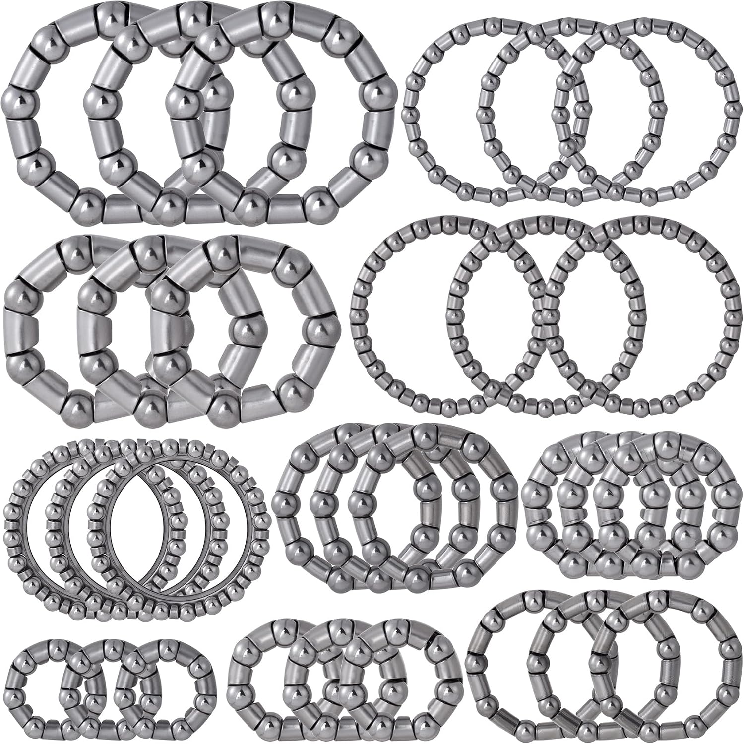Bike Bearings, Bike Balls, BMX Bicycle Parts, Ball Bearing Fixed Cage for Bicycles 4mm to 8mm / 1/6'' to 1/3'' Repair Accessories