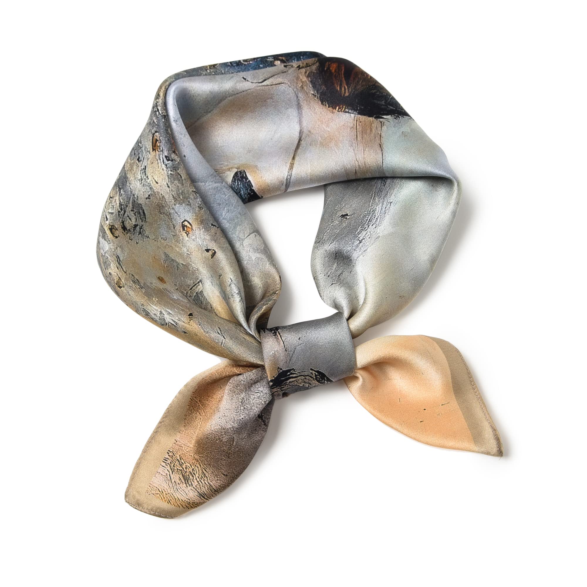 SHIROUYU 100% Pure Mulberry Silk Square Scarf 25.6" X25.6'' - Head & Neck Scarf for Women, Gift-Packaged