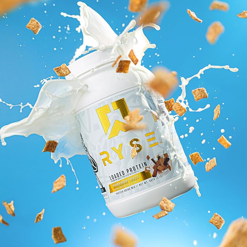 RYSE Loaded Protein Powder - Cinnamon Toast - 25g Whey Protein Isolate & Concentrate with Prebiotic Fiber & MCTs - Low Carb, Low Sugar, Digestive-Friendly - 54 Servings / 4 lb Tub image 5