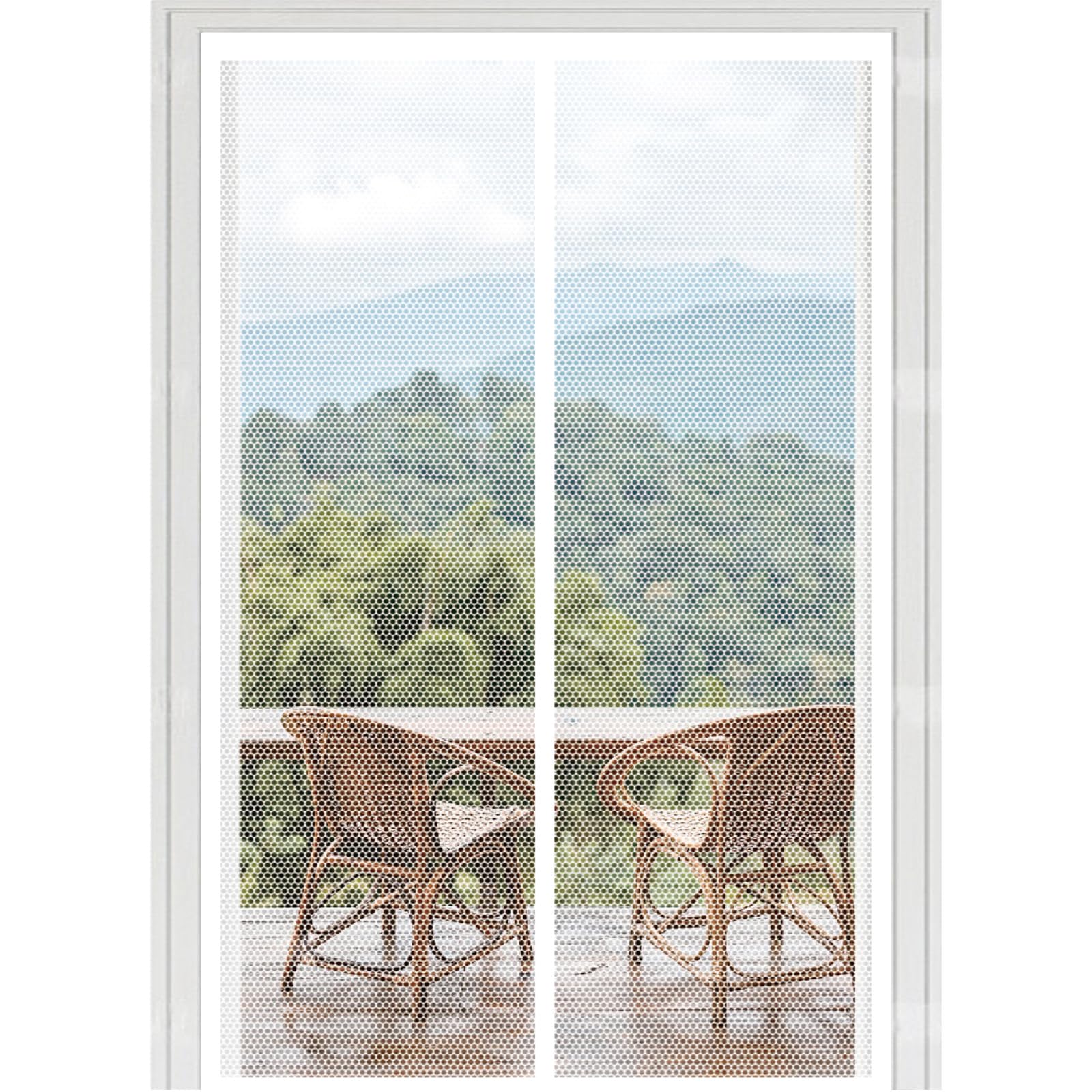 Door Fly Screen 73 x 197 cm with Powerful Magnets Automatically Closes and Magic Tape, Install Without, Keep Bugs Out, Tearing Mosquito Door Net for Balcony, White