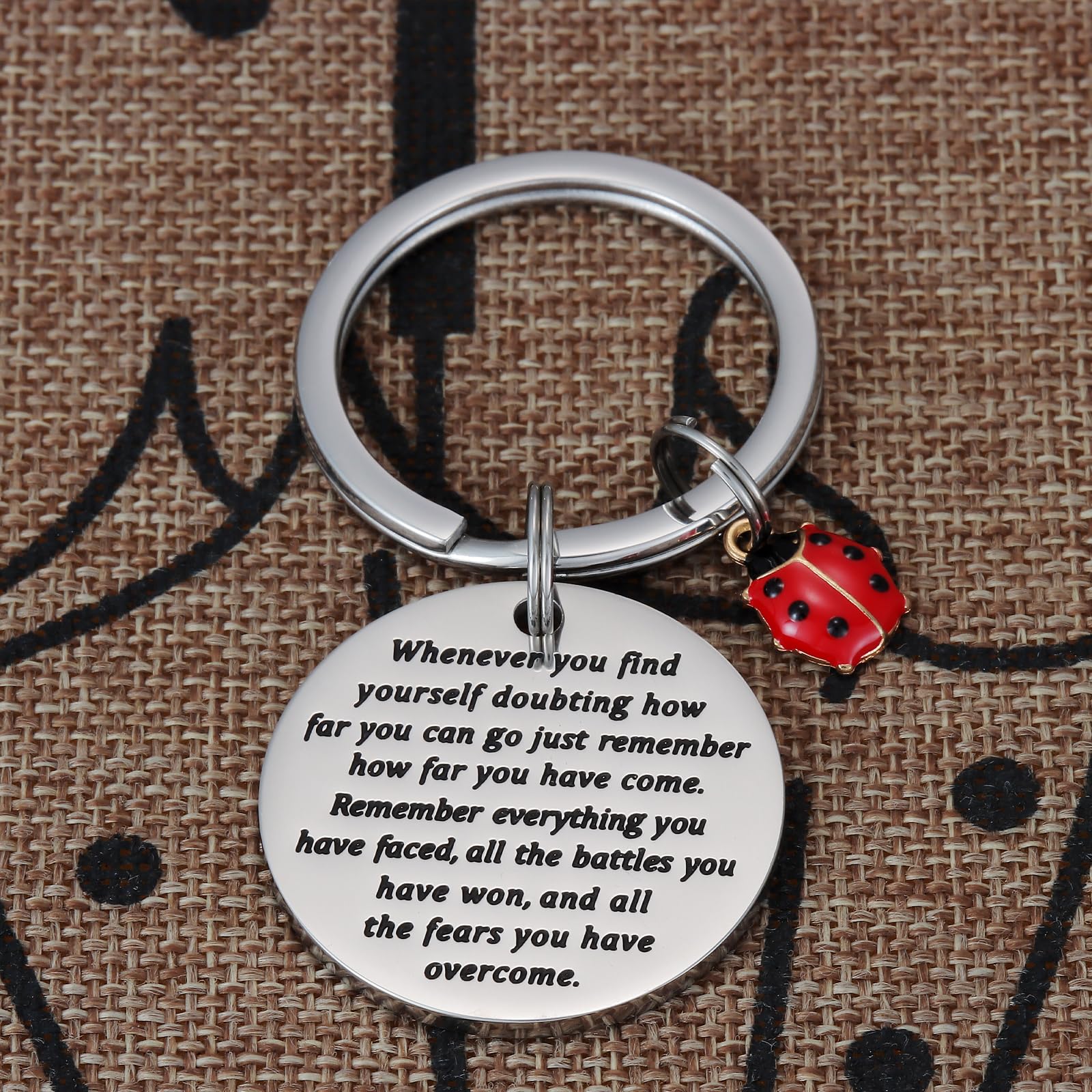 Kivosliviz Ladybug Keychain for Women Men Inspirational Miraculous Lady Bug Birthday Good Luck Jewelry Ladybug Keychains