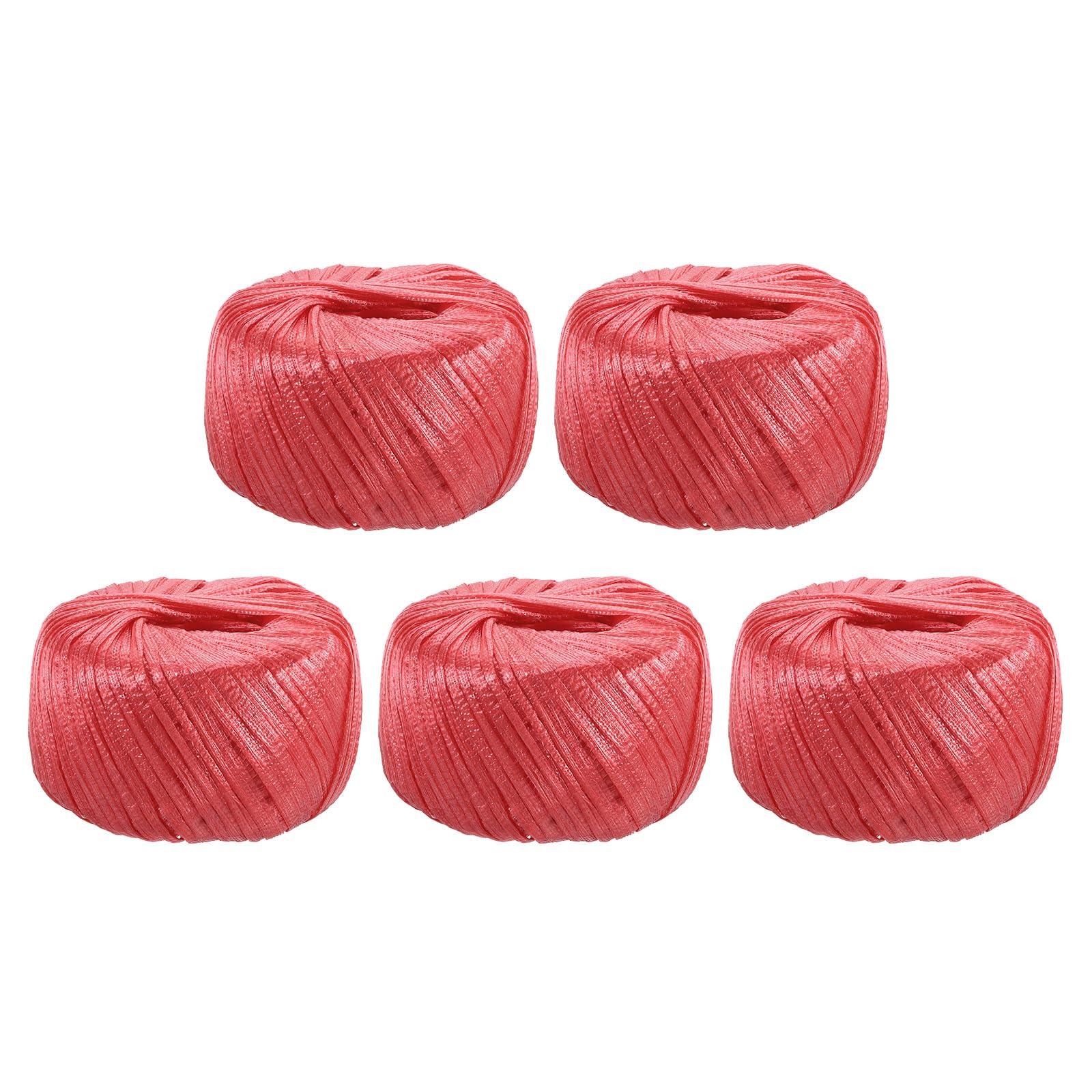 QUARKZMAN Corda in Plastica Poliestere Nylon per Casa, Larghezza 20Mm, Lunghezza 80m/262Ft,Per Imballaggio Giardinaggio Artigianato Confezione da 5 (Rosso)