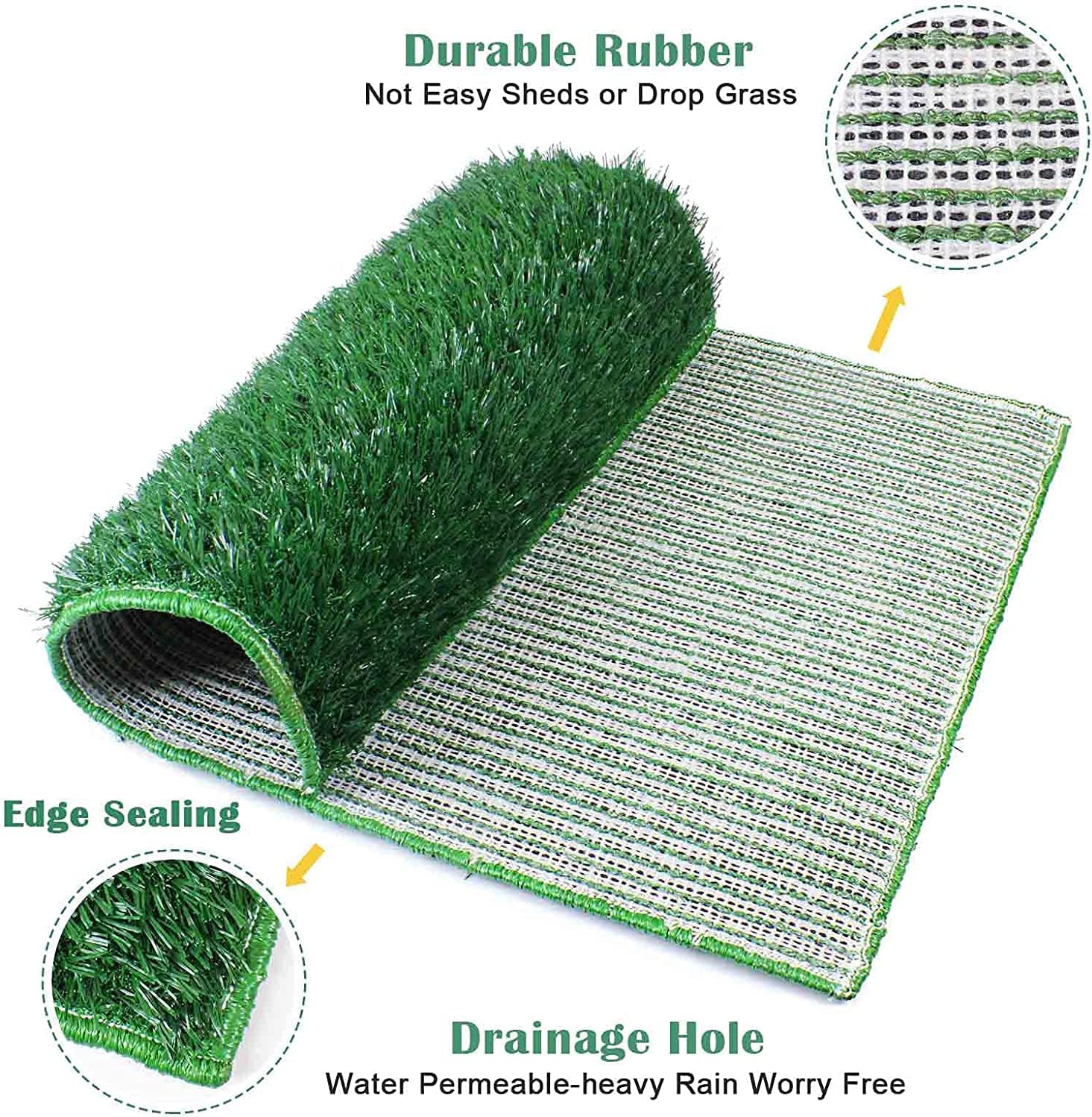 BRIAN & DANY Large Dog Grass Pad with Tray, Dog Litter Box with 2 Artificial Pee Grasses (20" x 30") : Pet Supplies