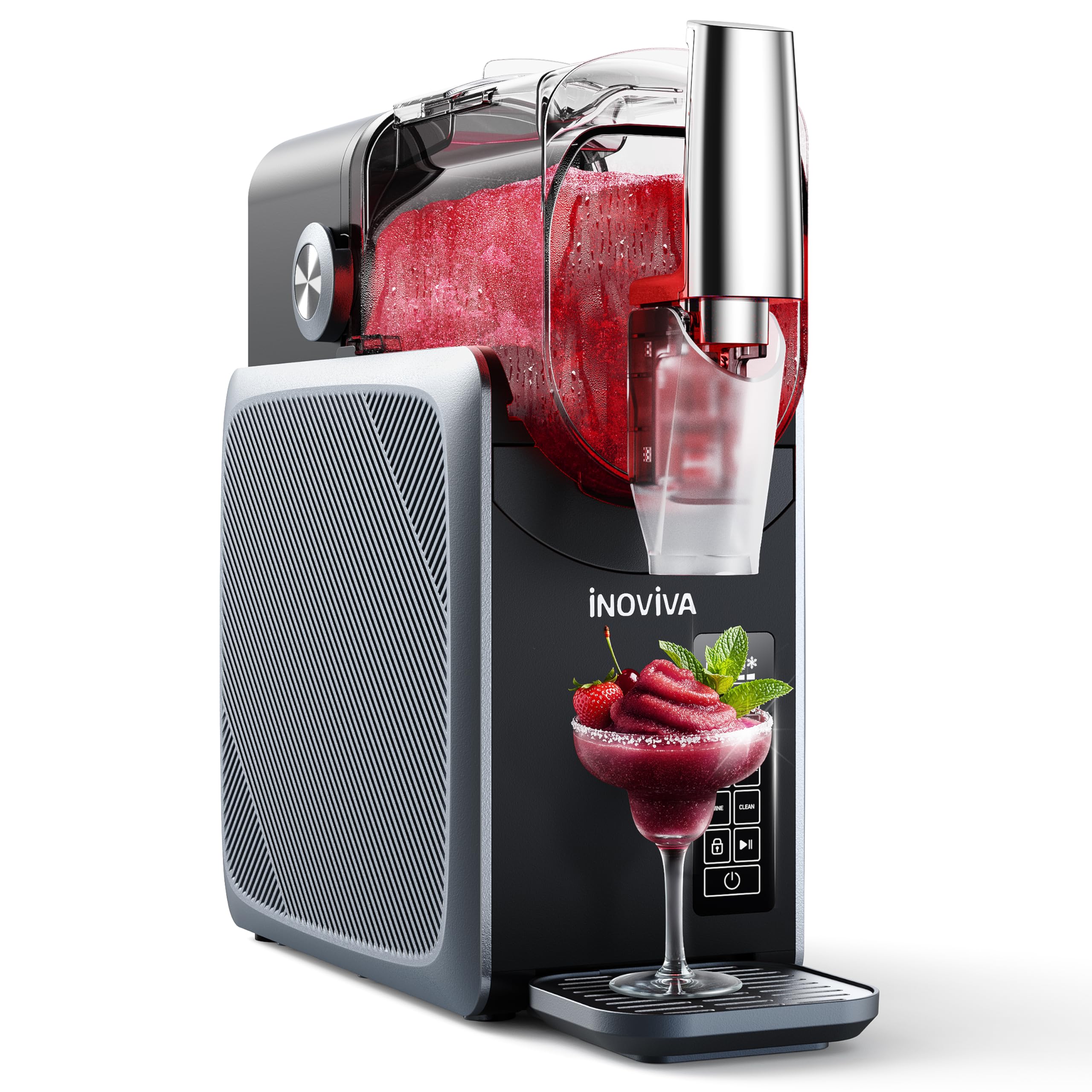 Slushie Machine, No Ice Needed, 88 oz INOVIVA Slushy Machine for Home with Self-Cleaning Function, Professional Frozen Drink Maker, 5 Preset Programs, Frozen Margaritas, Frappés, Milkshake, and More
