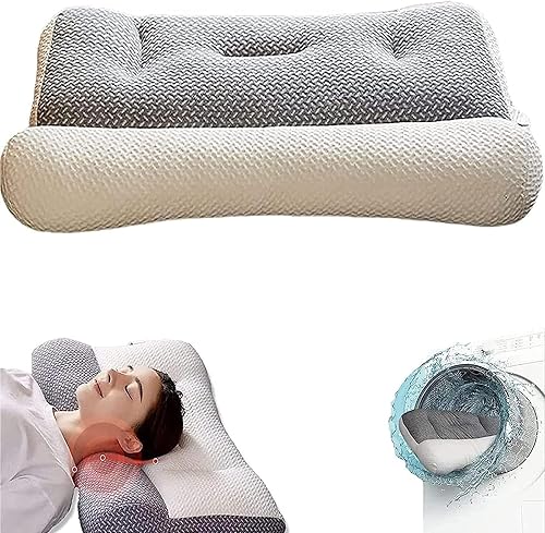 R&R Comfort - Almohada para dormir, almohada súper ergonómica, protege tu cuello y columna vertebral, almohada de cuello robusta y rústica,