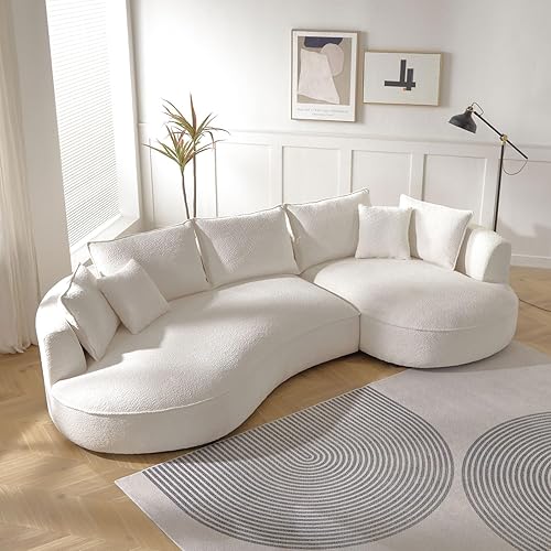 Miniatura 5 de Sofá curvado Cloud con asiento muerto orientado a la izquierda, sofá modular minimalista de lujo, sofá modular minimalista de lujo, tapizado en