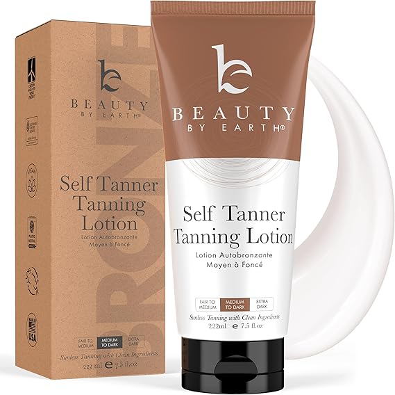 Beauty by Earth Self Tanner Self Tanning Lotion for Body, Natural