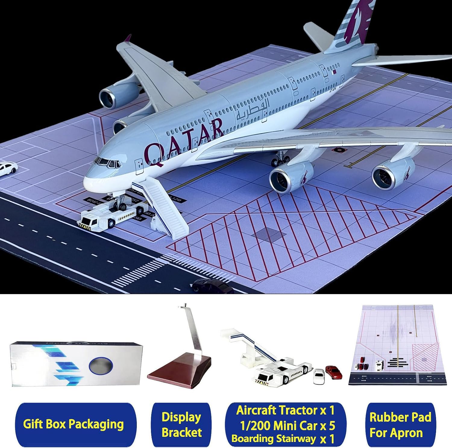 1/160 Scale A380 Model Airplane with LED Lights and Upgrade Openable Doors image 4