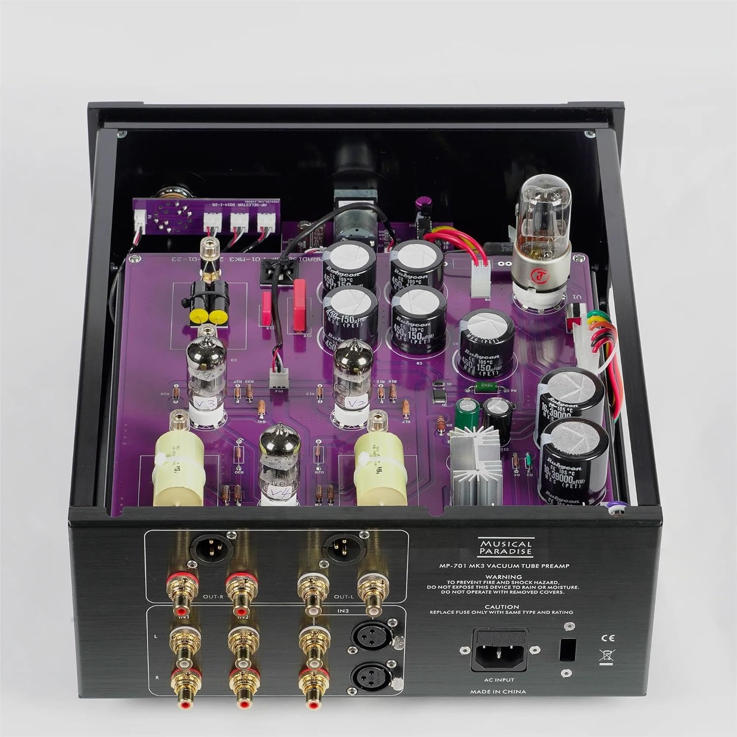 Musical Paradise MP-701-MK3 Tube Preamplifier Hi-Fi Stereo Preamp with Remote Control XLR & RCA in/Out 4-Level Gain Switch,Supports 5V/6.3V Rectifier & 6.3V/12.6V Signal Tubes