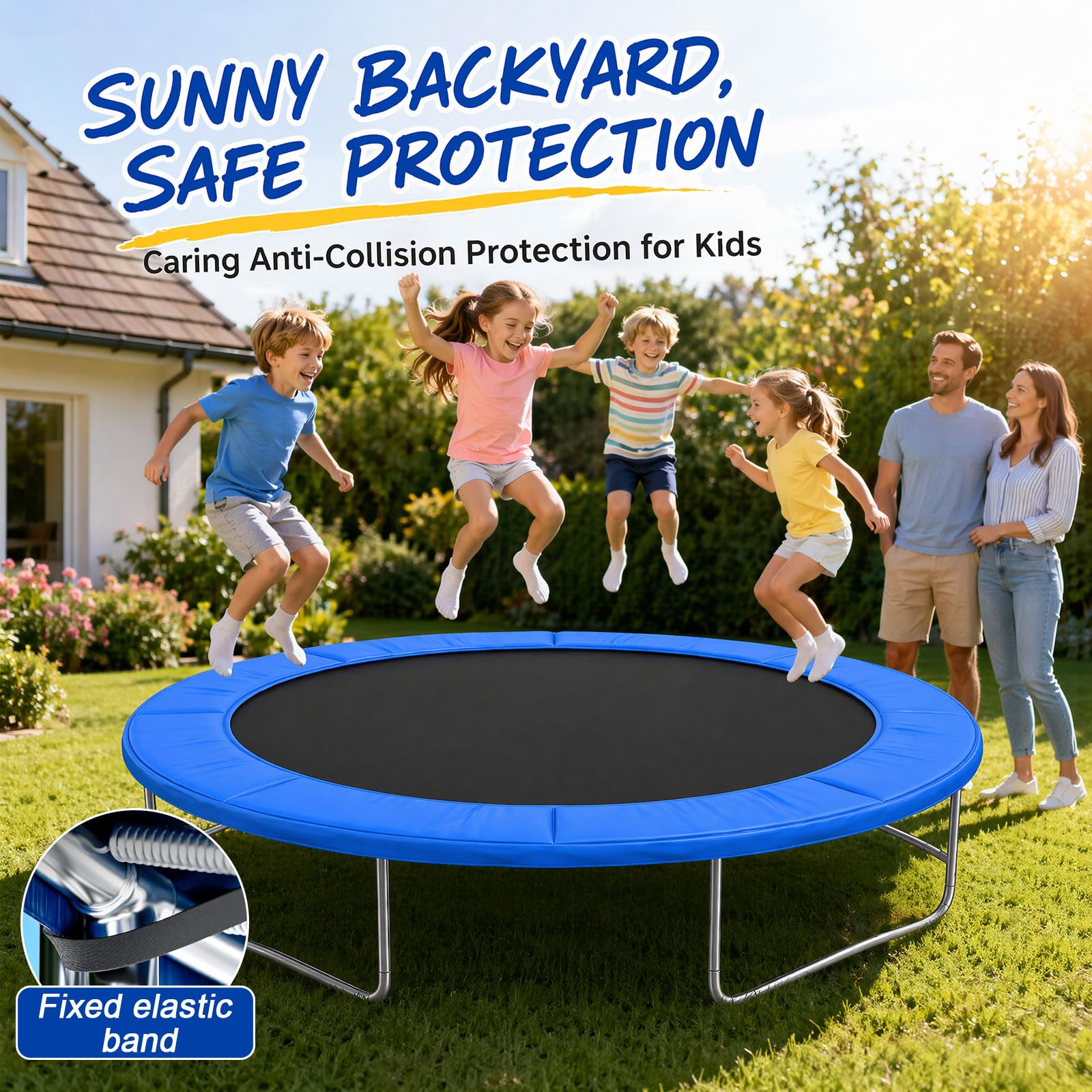 MeYuxg Copertura per bordo del trampolino elastico, resistente agli strappi, extra spessa, impermeabile, resistente ai raggi UV, protezione per molle