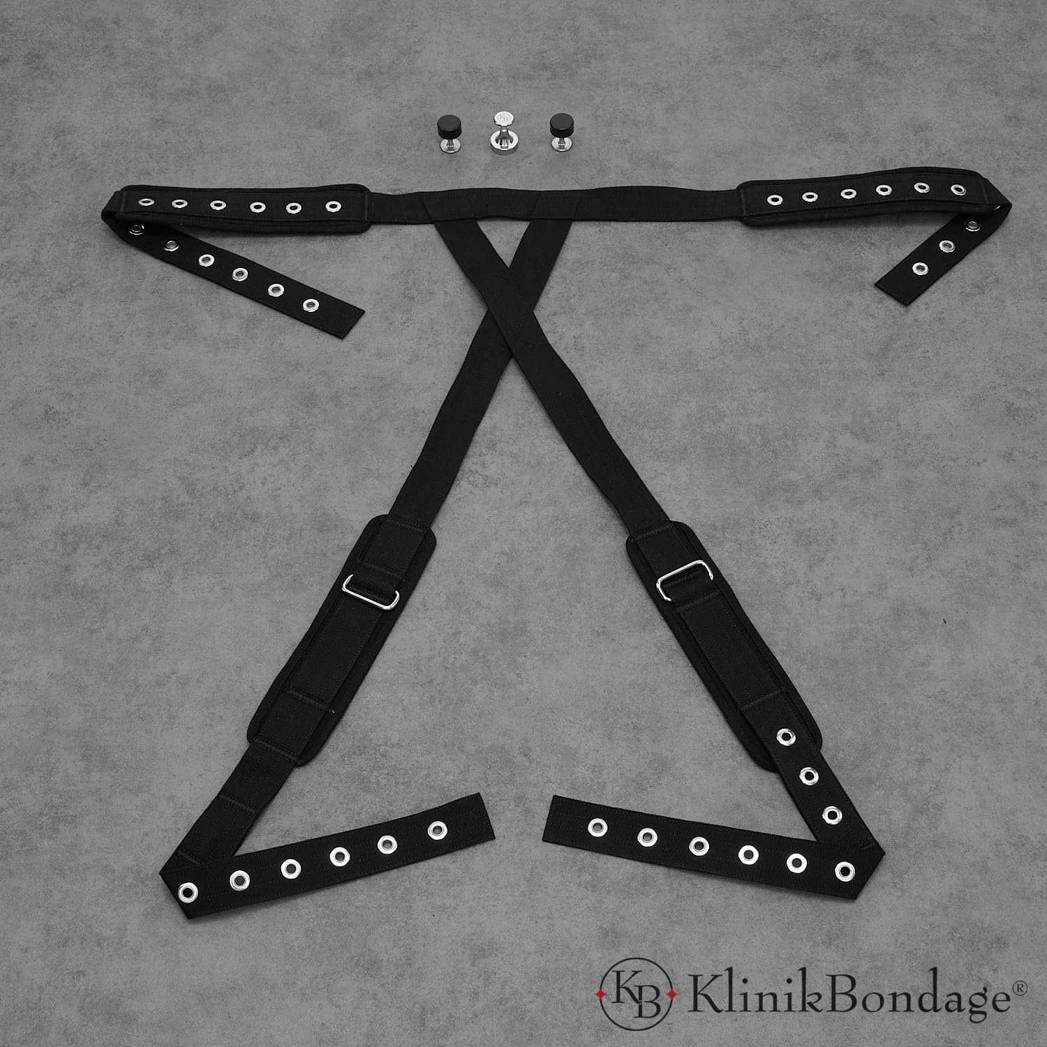 Schultergurt Erweiterung Bondage-Set BDSM Fessel-Set I Hogtied Fesseln Fixierung sehr stabil - Premium Sexspielzeug I schwarz I handgefertigt aus Baumwolle